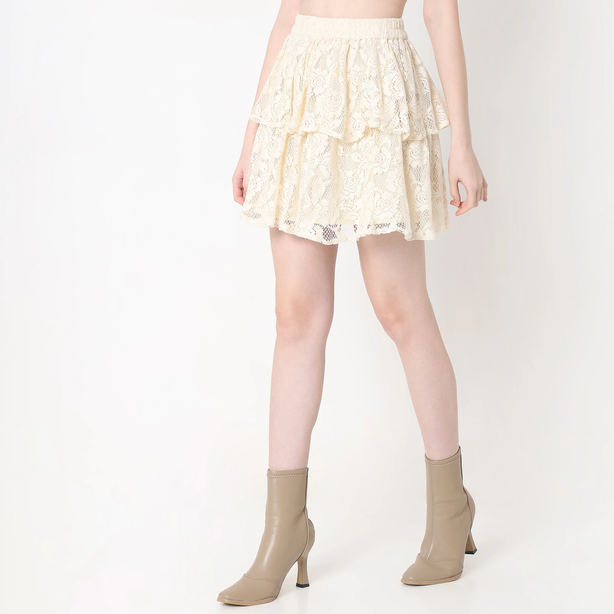 Regular Fit Solid Mid Rise Skirt - Image 5
