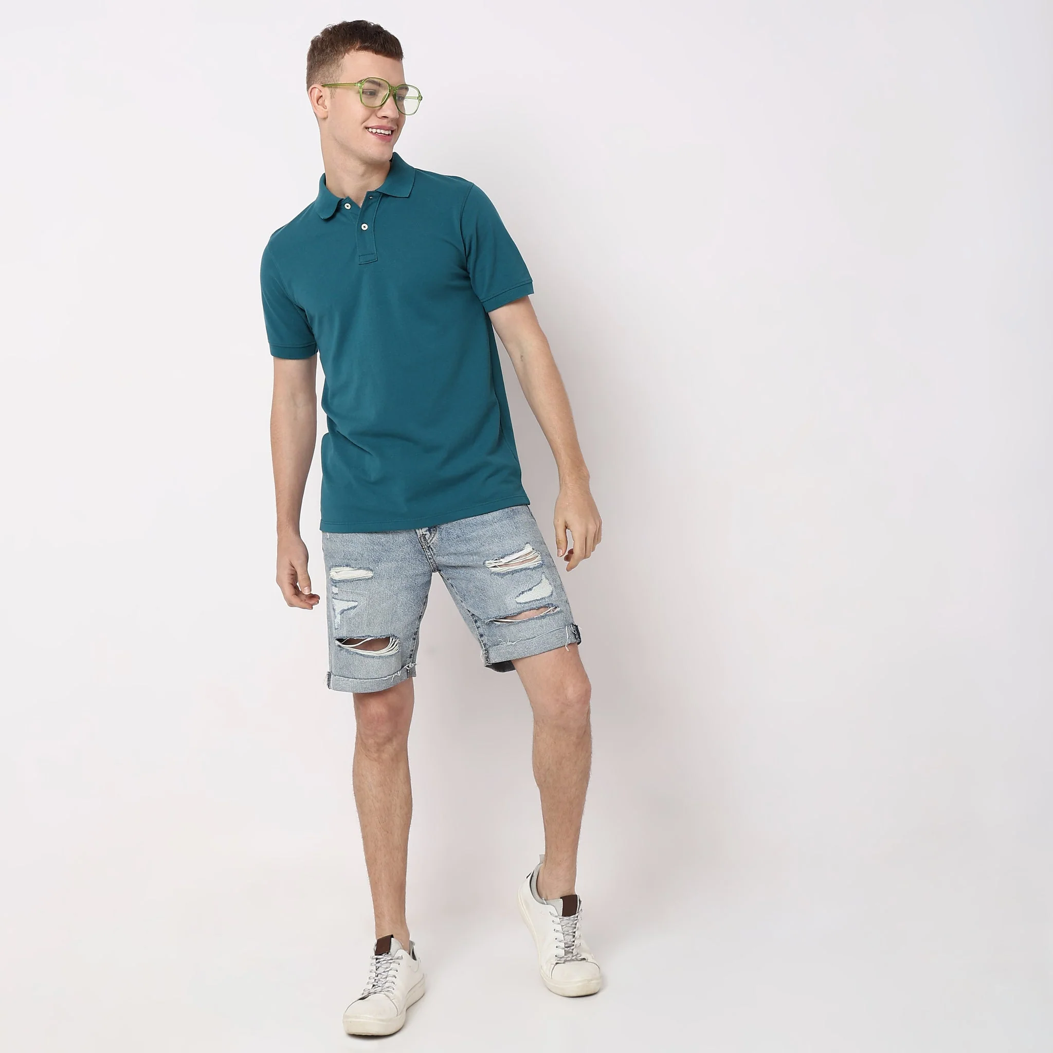 Double Dyed Polo™ T-Shirt With Anti-Curl Collar Pique Knit - Image 11