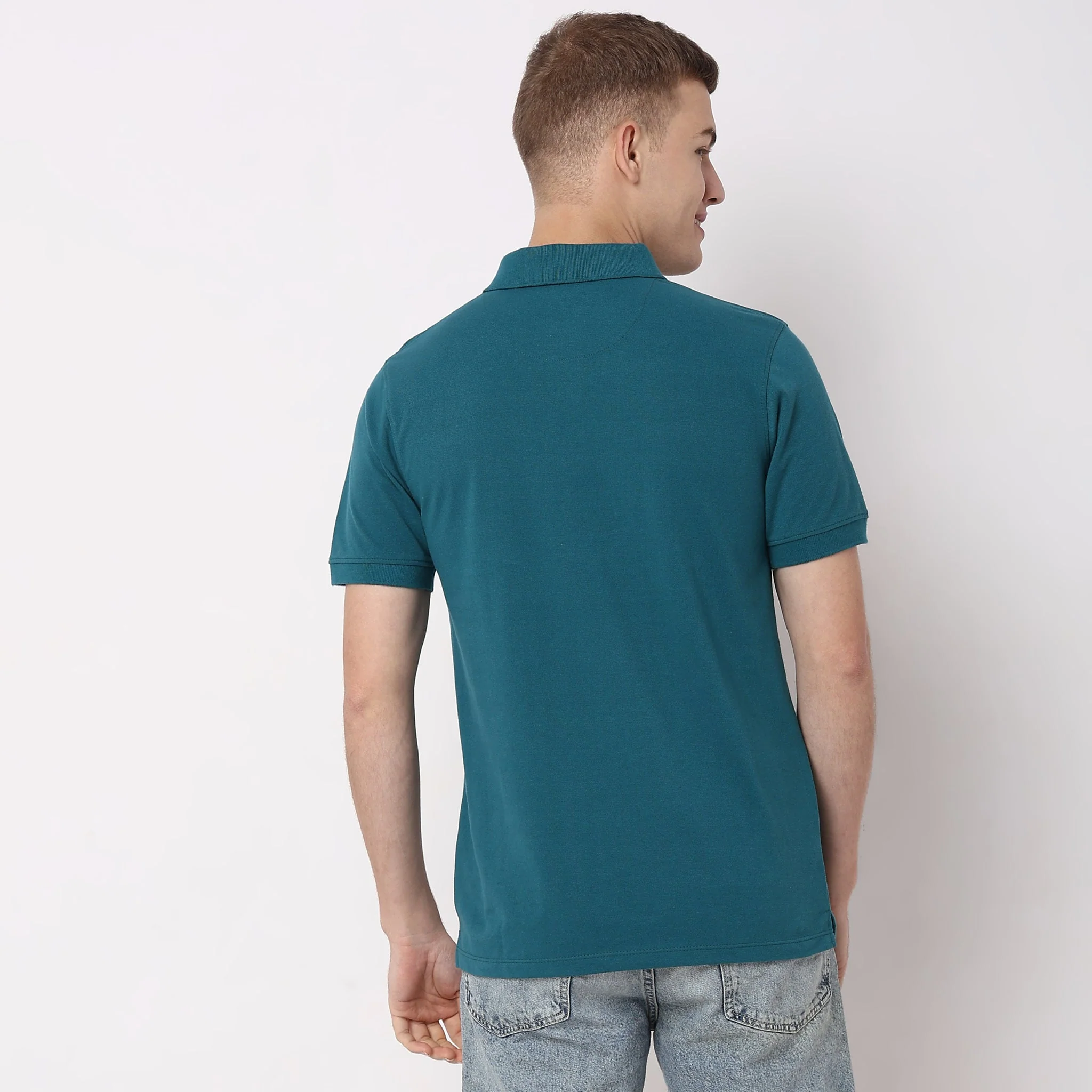 Double Dyed Polo™ T-Shirt With Anti-Curl Collar Pique Knit - Image 13