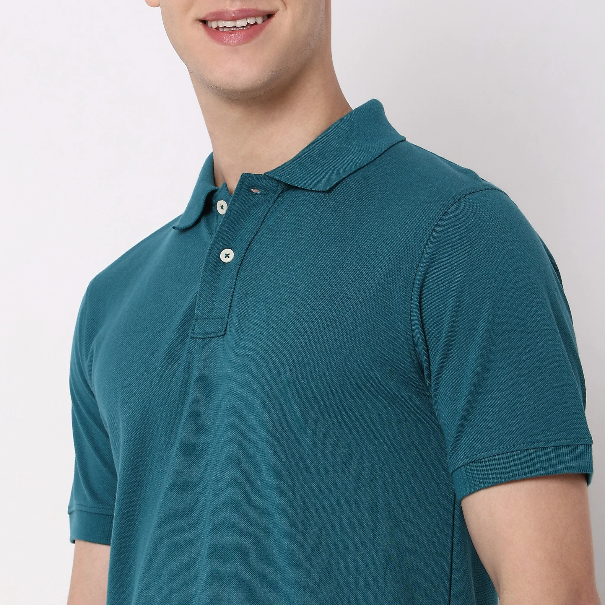 Double Dyed Polo™ T-Shirt With Anti-Curl Collar Pique Knit - Image 14