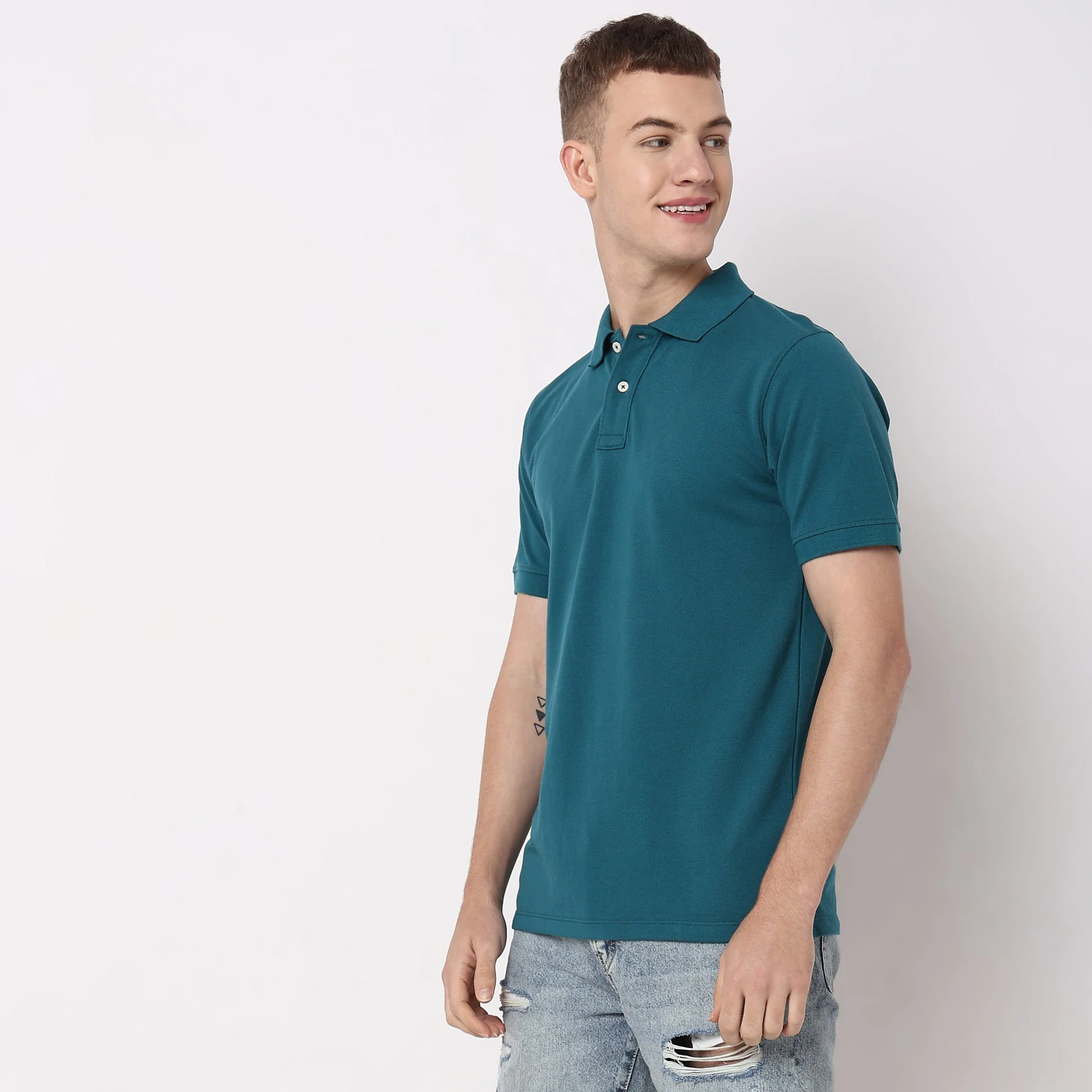 Double Dyed Polo™ T-Shirt With Anti-Curl Collar Pique Knit - Image 15
