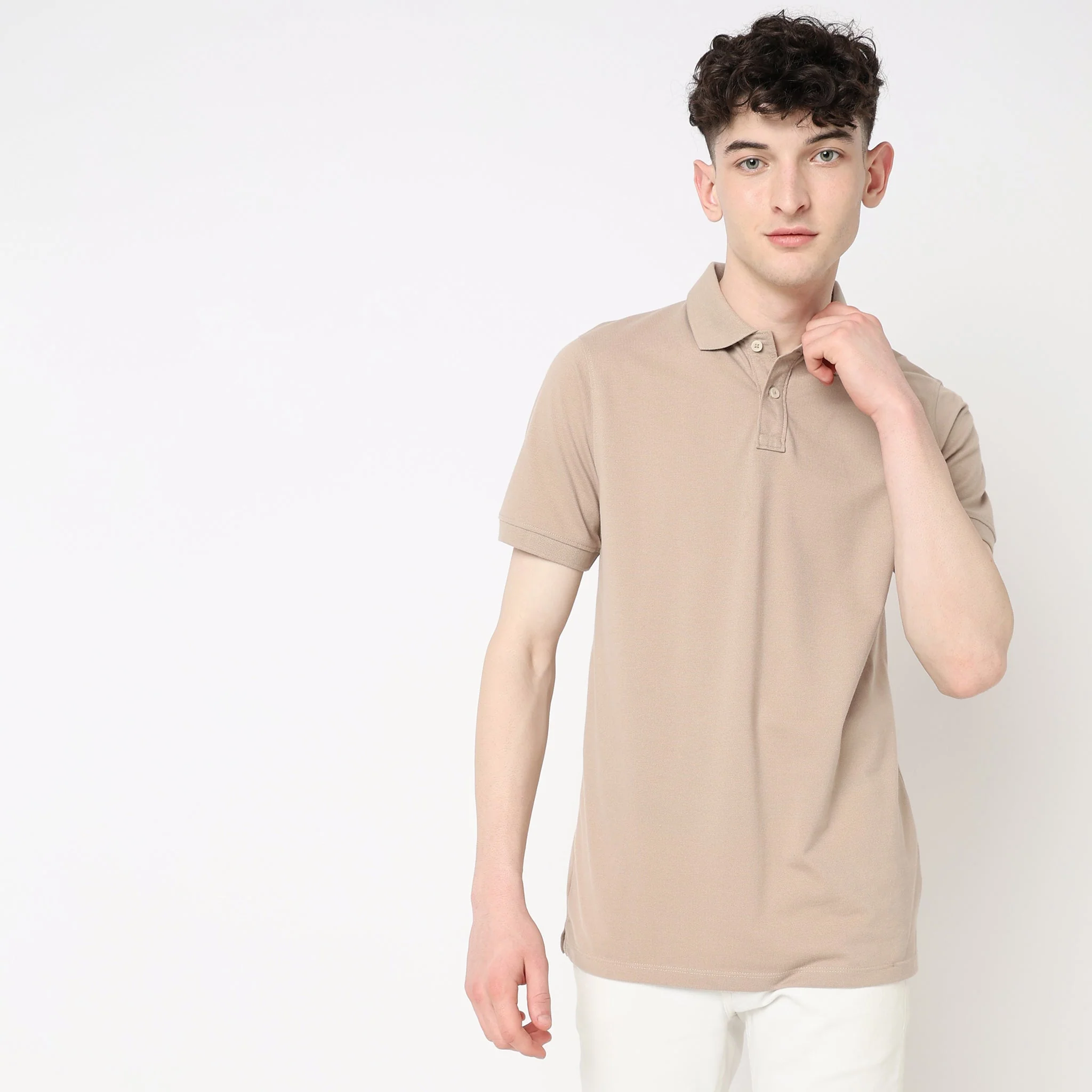 Double Dyed Polo™ T-Shirt With Anti-Curl Collar Pique Knit - Image 16