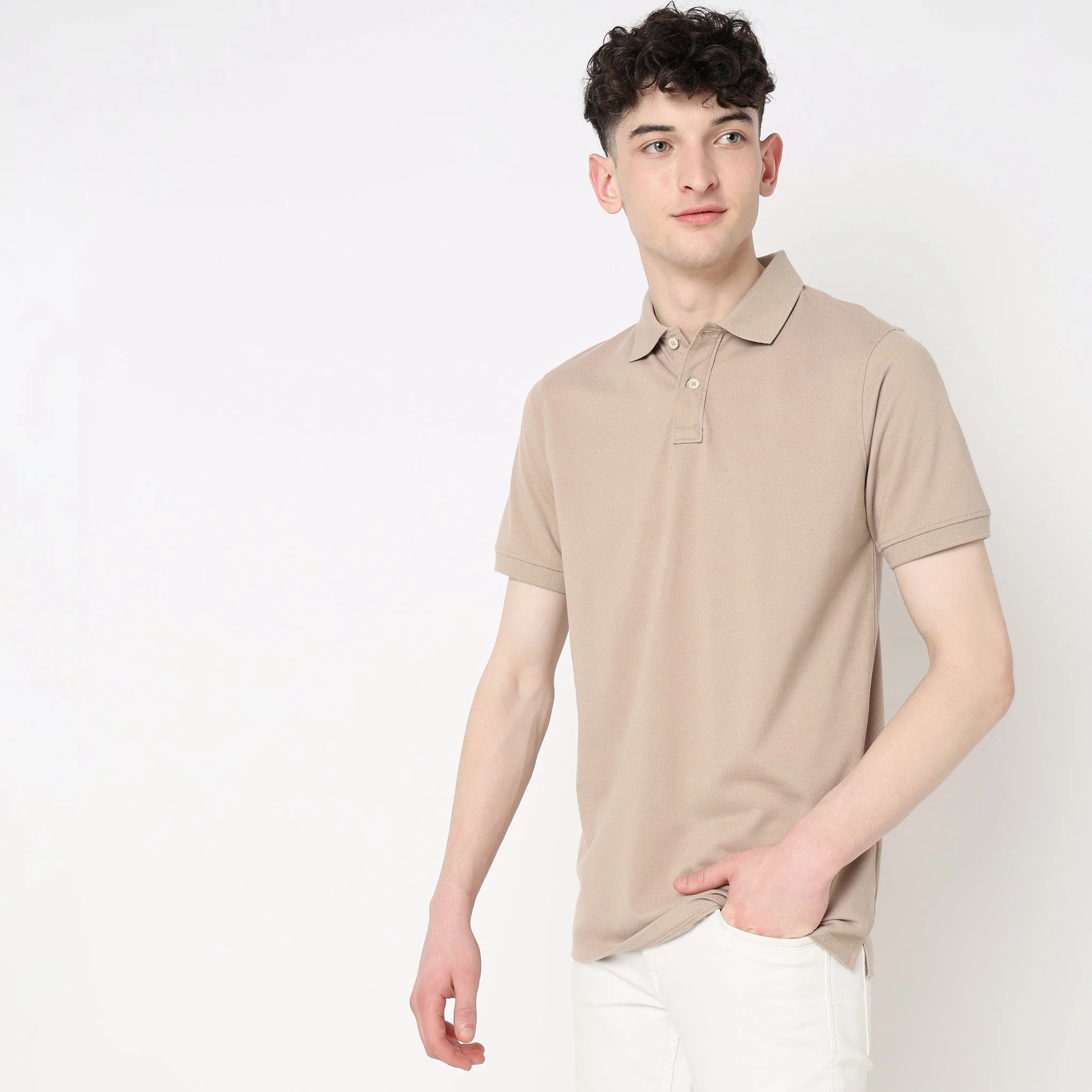 Double Dyed Polo™ T-Shirt With Anti-Curl Collar Pique Knit - Image 17