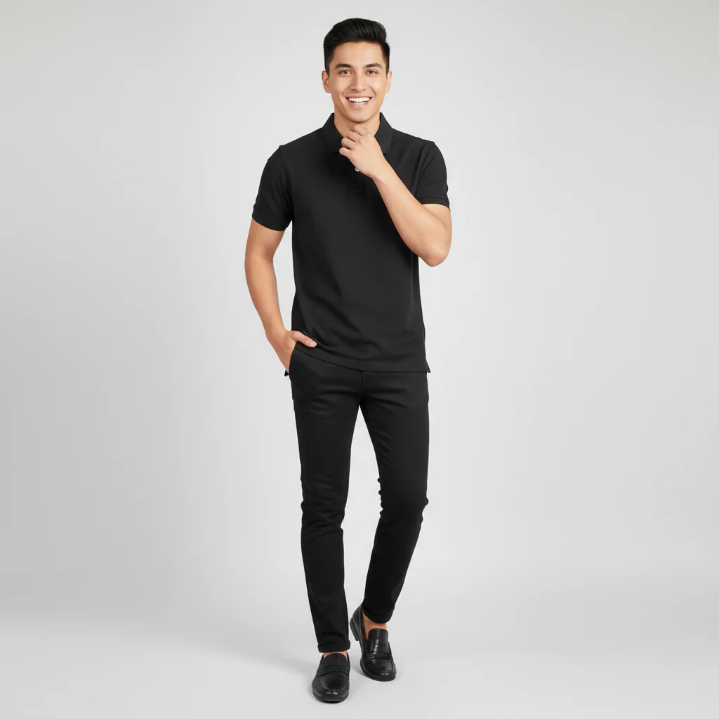Double Dyed Polo™ T-Shirt With Anti-Curl Collar Pique Knit - Image 29