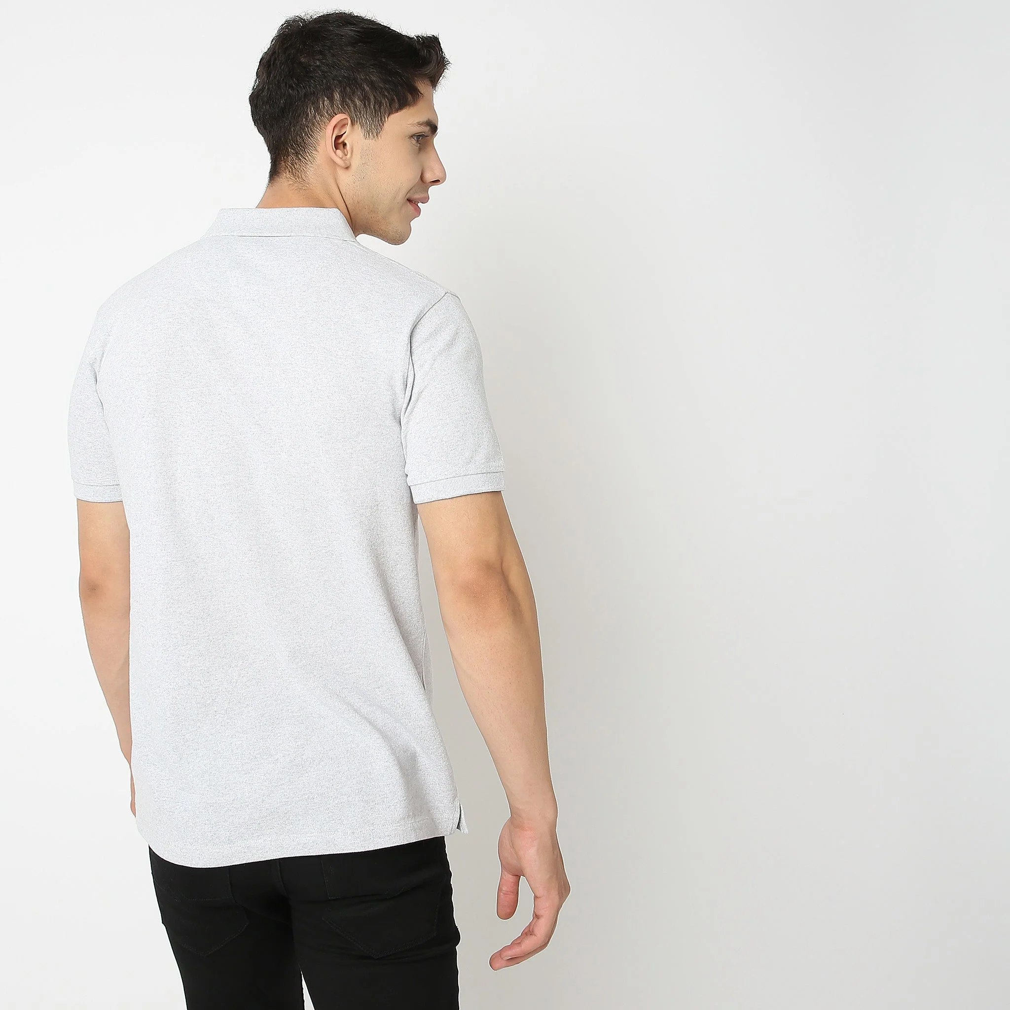 Double Dyed Polo™ T-Shirt With Anti-Curl Collar Pique Knit - Image 3