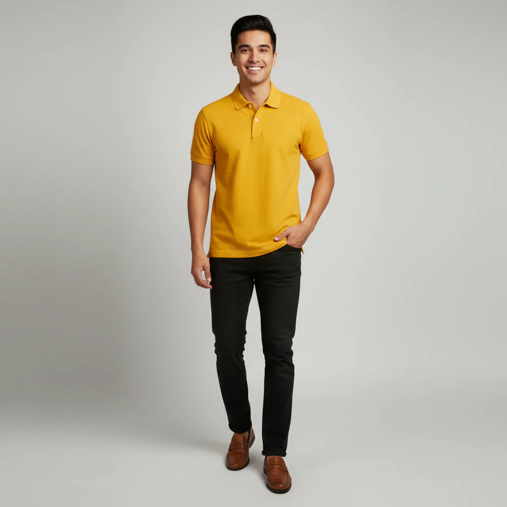 Double Dyed Polo™ T-Shirt With Anti-Curl Collar Pique Knit - Image 32