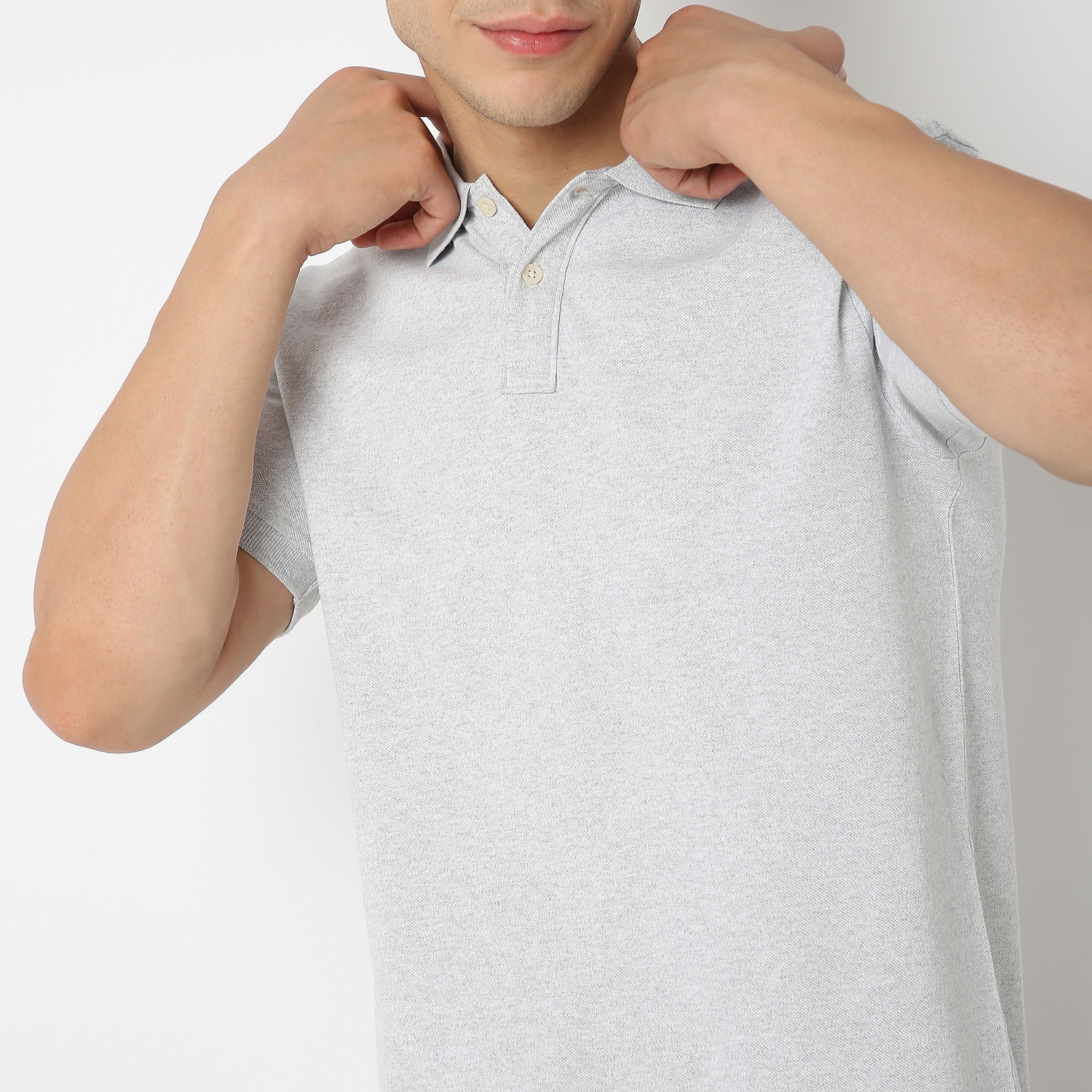 Double Dyed Polo™ T-Shirt With Anti-Curl Collar Pique Knit - Image 4