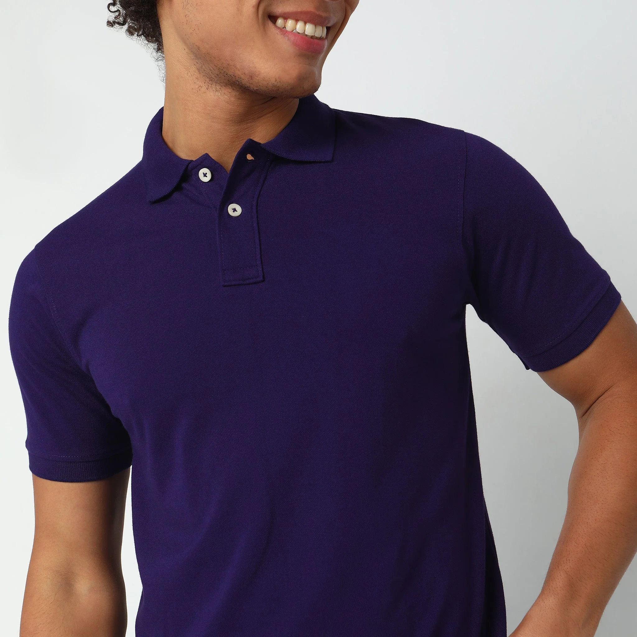 Double Dyed Polo™ T-Shirt With Anti-Curl Collar Pique Knit - Image 9