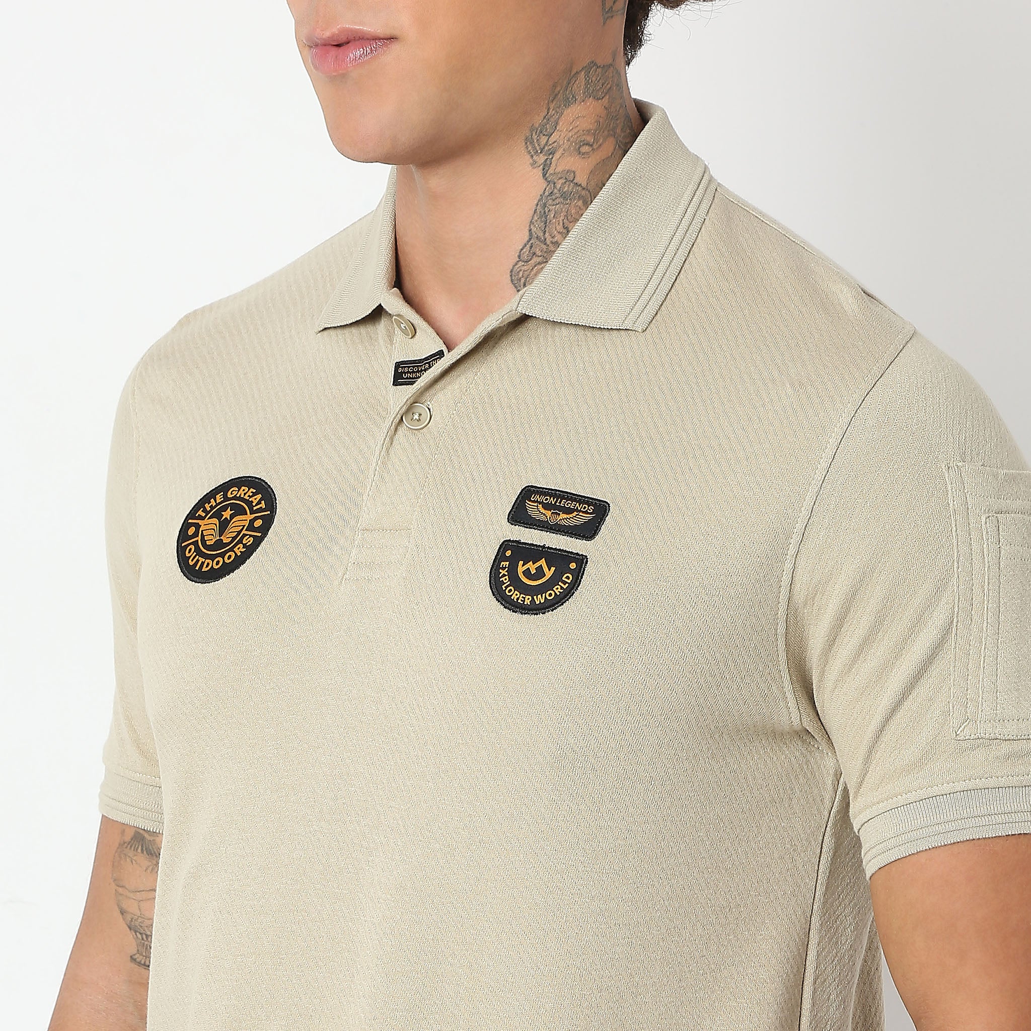 Militia Edition™ Cavillary Solid Polo T-Shirt With Sleeve Pocket and Especially Branded Badges - Image 4