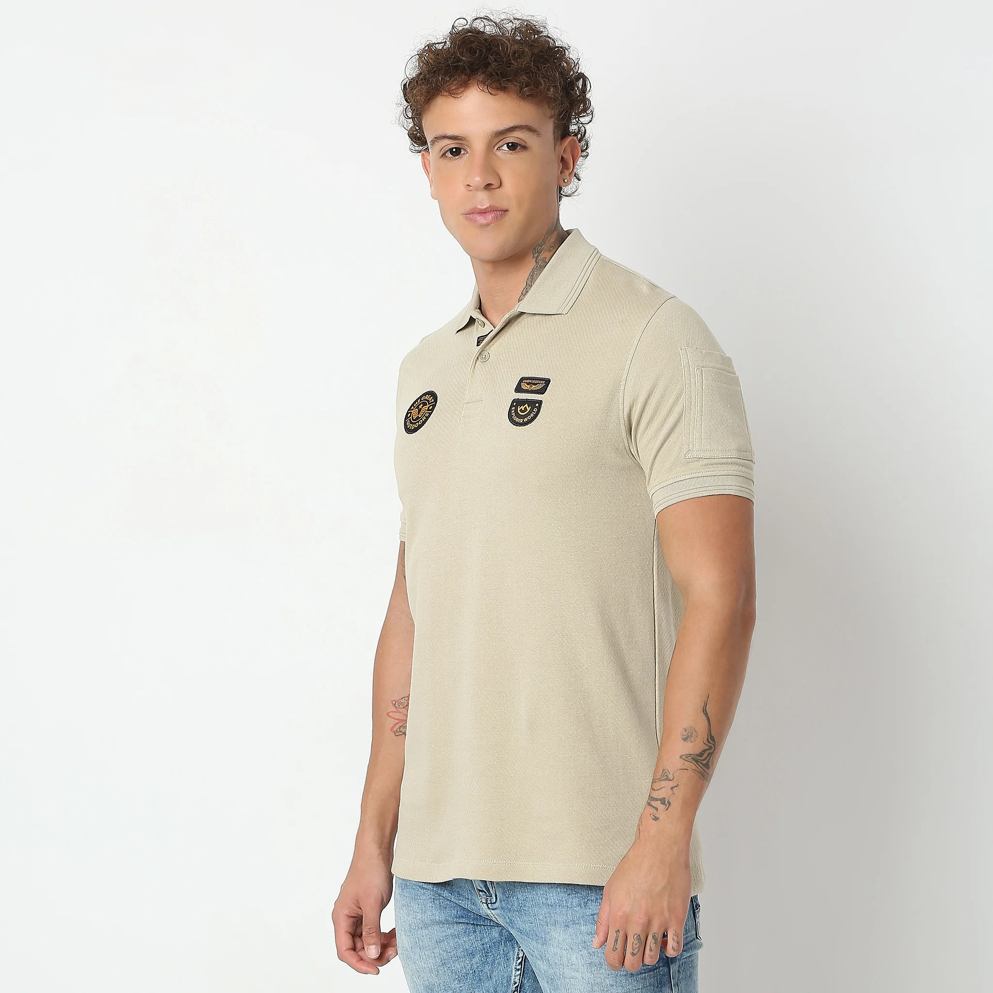 Militia Edition™ Cavillary Solid Polo T-Shirt With Sleeve Pocket and Especially Branded Badges - Image 5