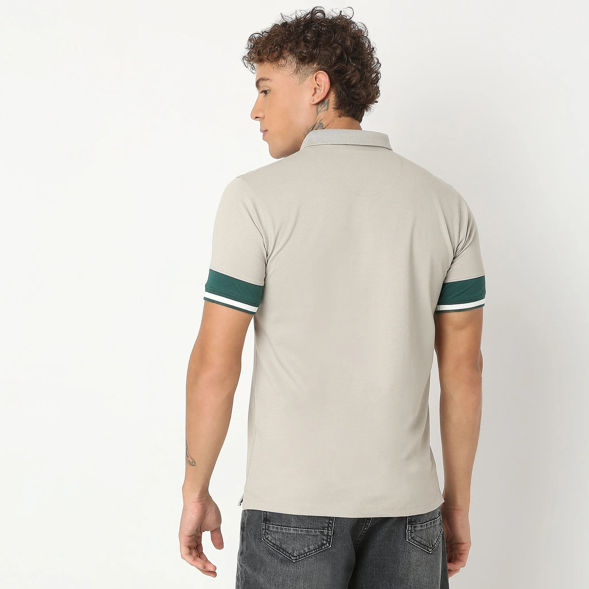 Urban Poloᵉˣ - With Efast Stretch - Micro Pique Solid With Contrast Sleeves - Regular Fit Solid Polo T-Shirt - Image 13