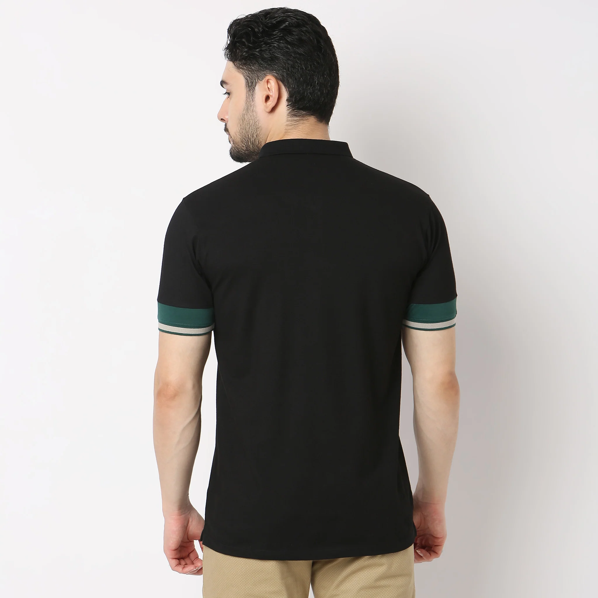Urban Poloᵉˣ - With Efast Stretch - Micro Pique Solid With Contrast Sleeves - Regular Fit Solid Polo T-Shirt - Image 18