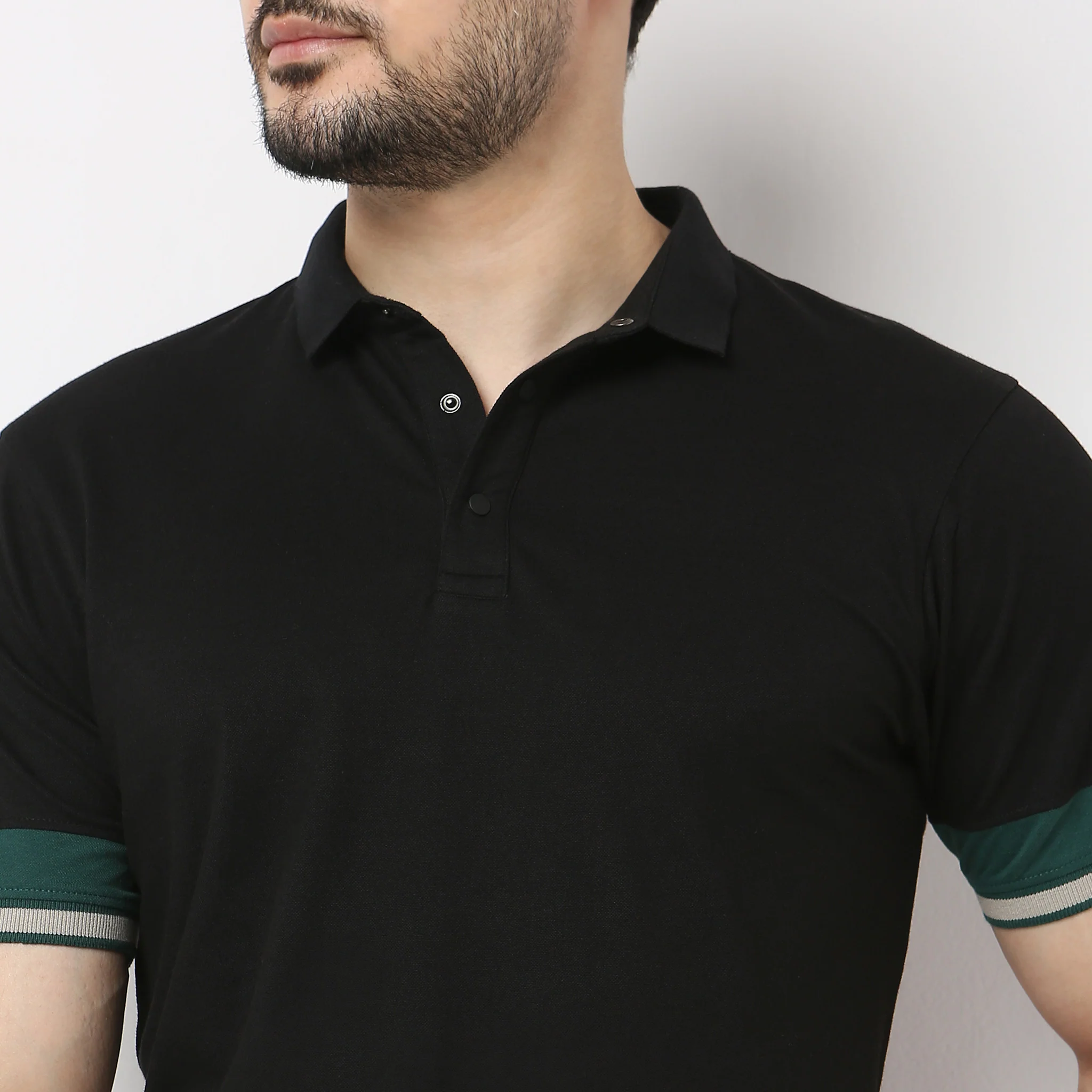 Urban Poloᵉˣ - With Efast Stretch - Micro Pique Solid With Contrast Sleeves - Regular Fit Solid Polo T-Shirt - Image 20