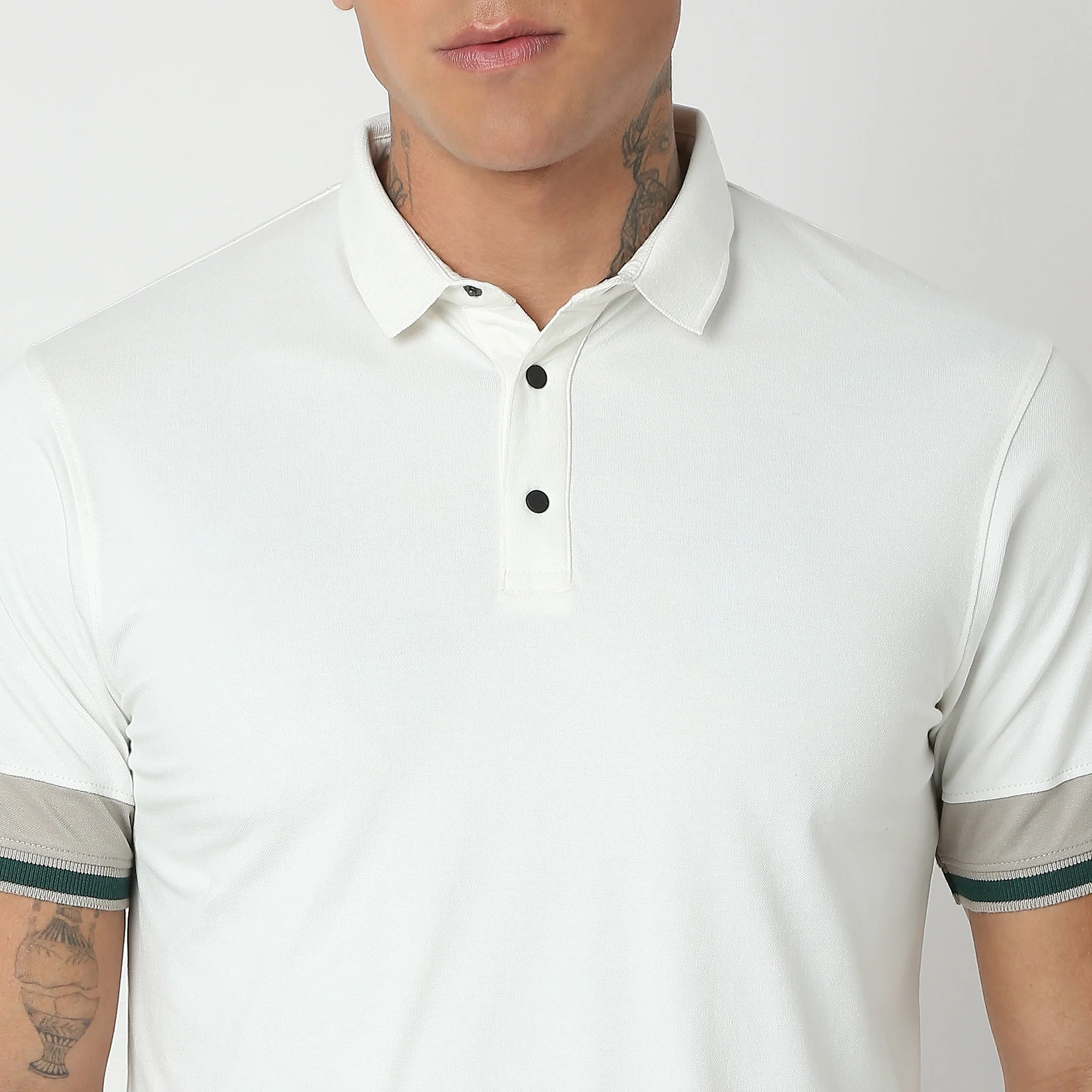 Urban Poloᵉˣ - With Efast Stretch - Micro Pique Solid With Contrast Sleeves - Regular Fit Solid Polo T-Shirt - Image 5