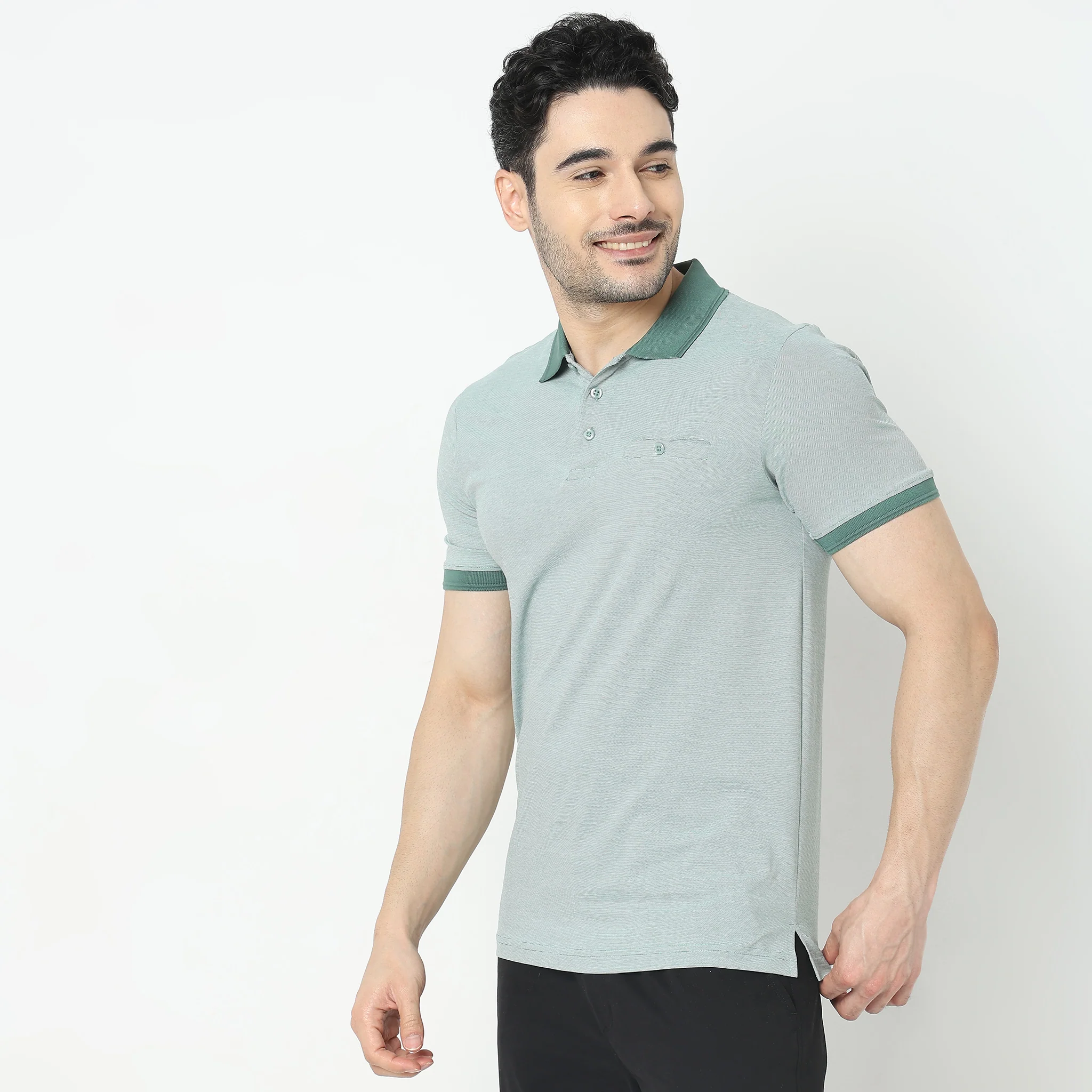 Stellar Polo Mercerised Cotton Jersey Knit Regular Fit T-Shirt - Image 2