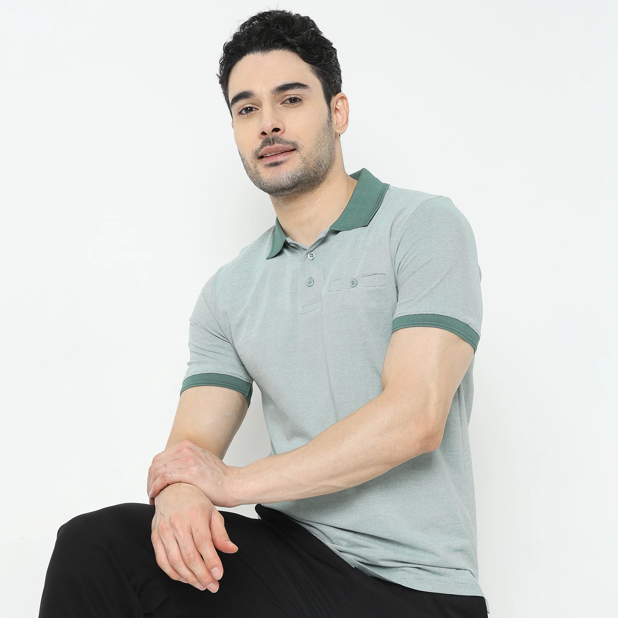Stellar Polo Mercerised Cotton Jersey Knit Regular Fit T-Shirt - Image 4