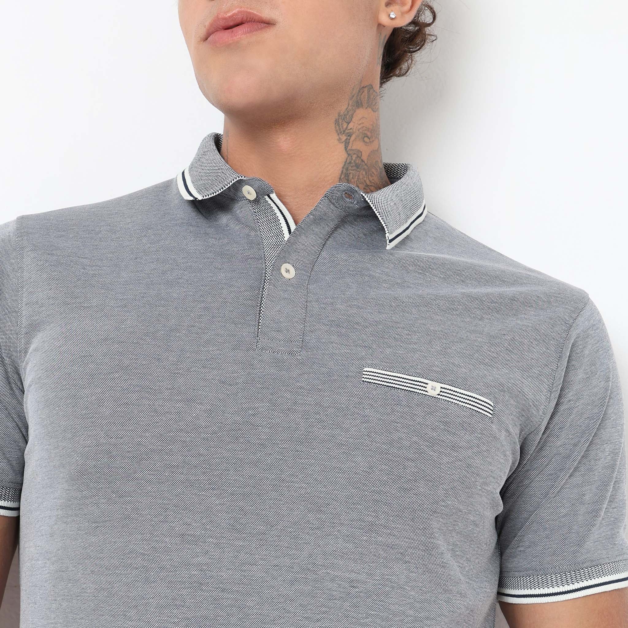 Knitted Solid Polo T-Shirt - Image 5