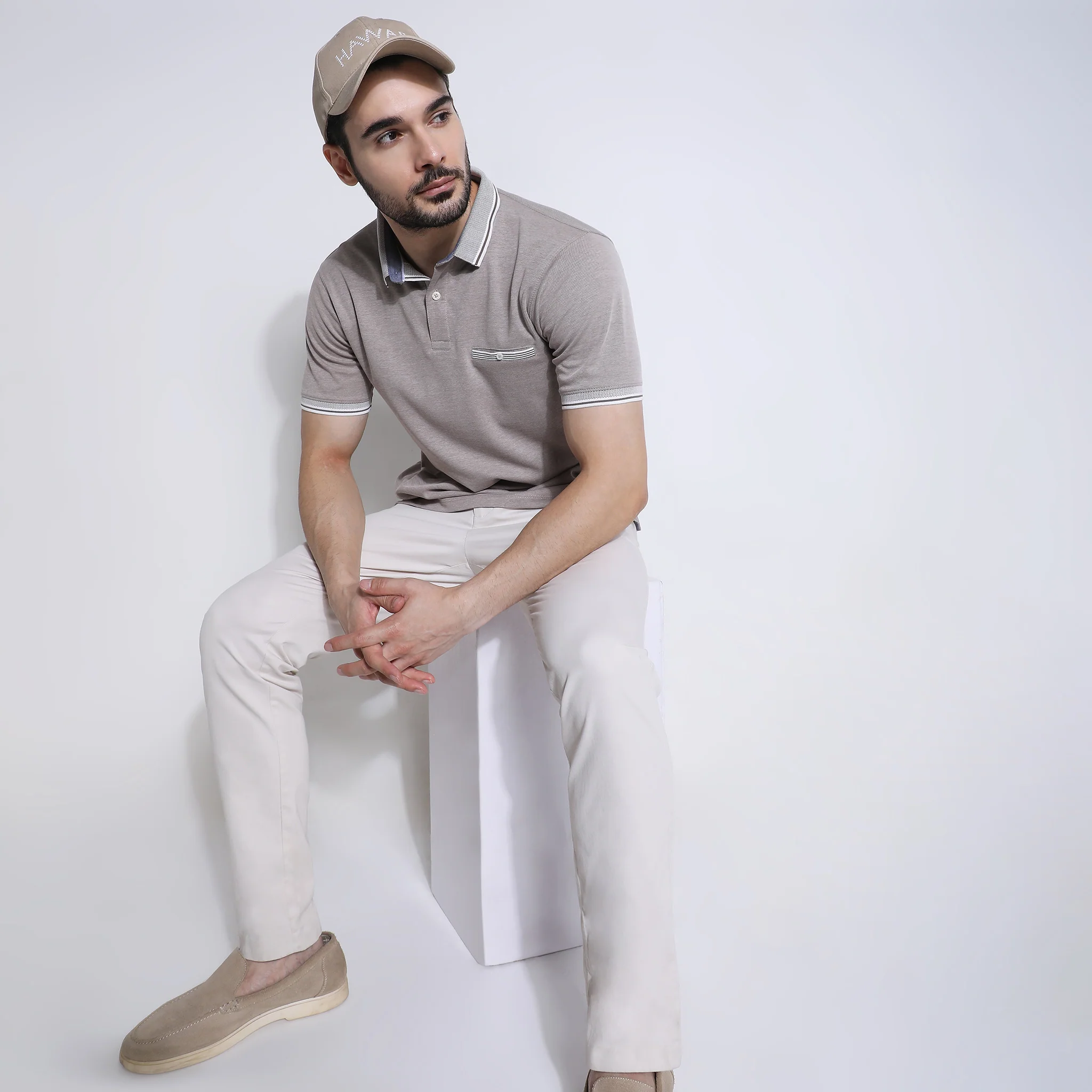 Knitted Solid Polo T-Shirt - Image 6
