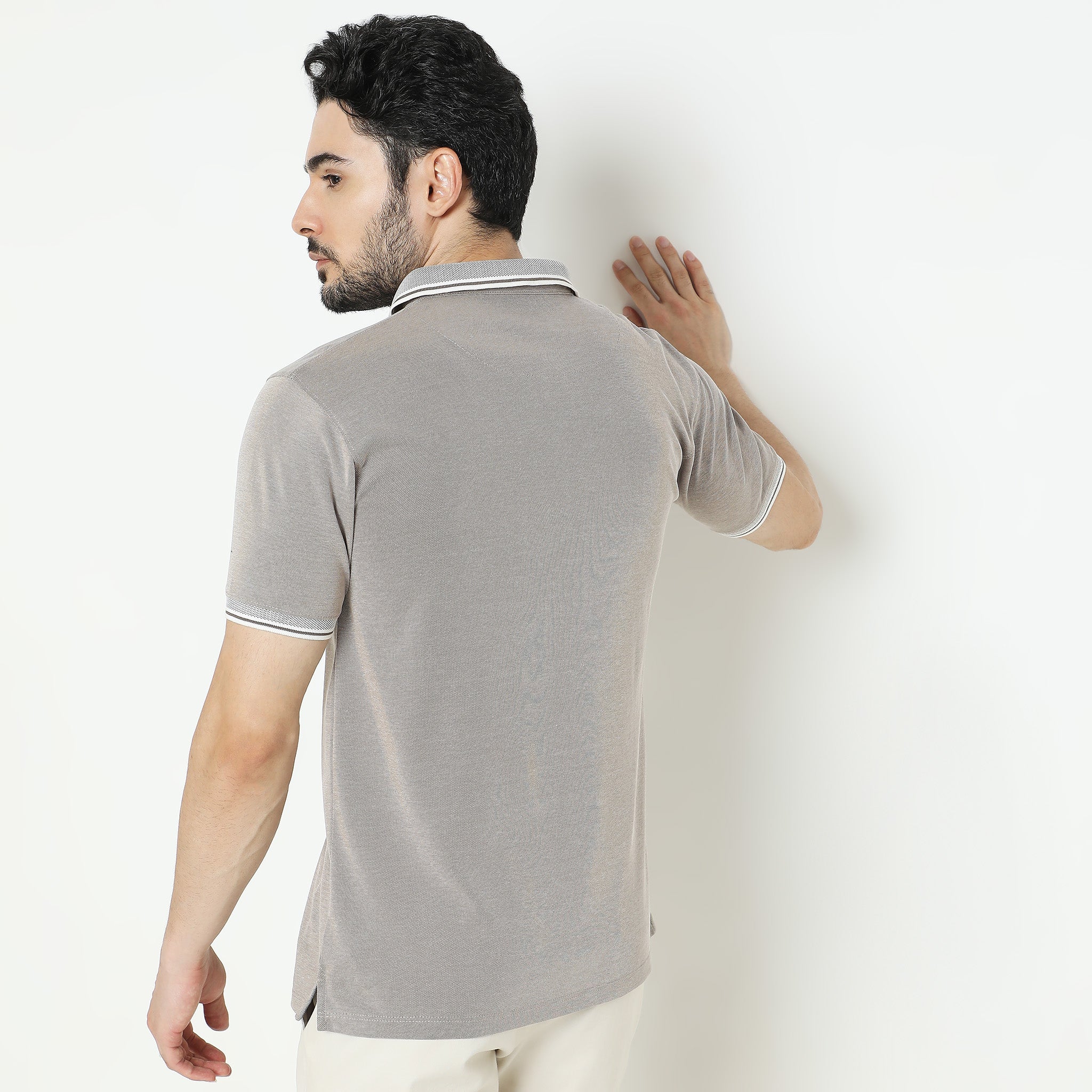 Knitted Solid Polo T-Shirt - Image 8