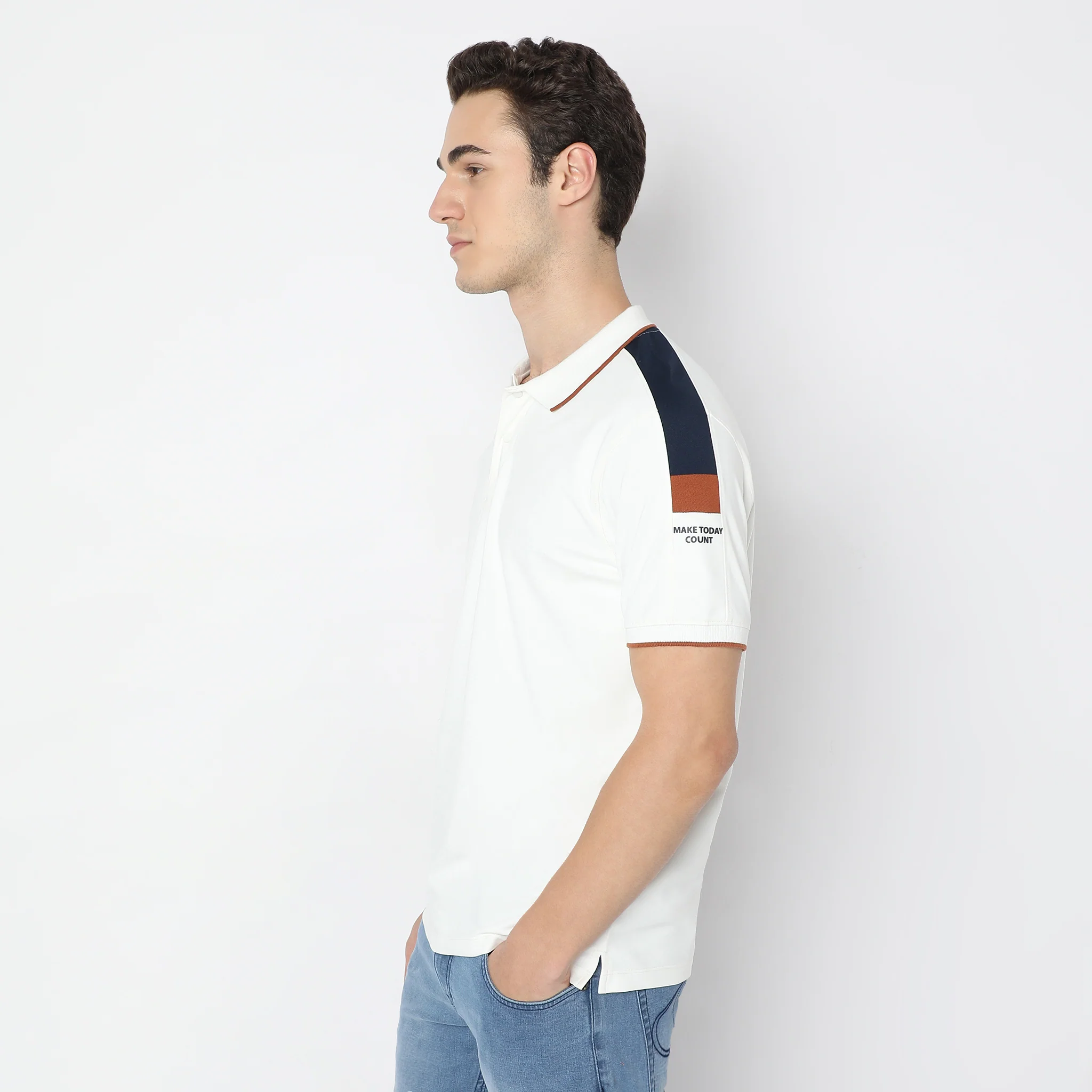 Half Sleeve Solid Urban Polo T-Shirt - Image 10