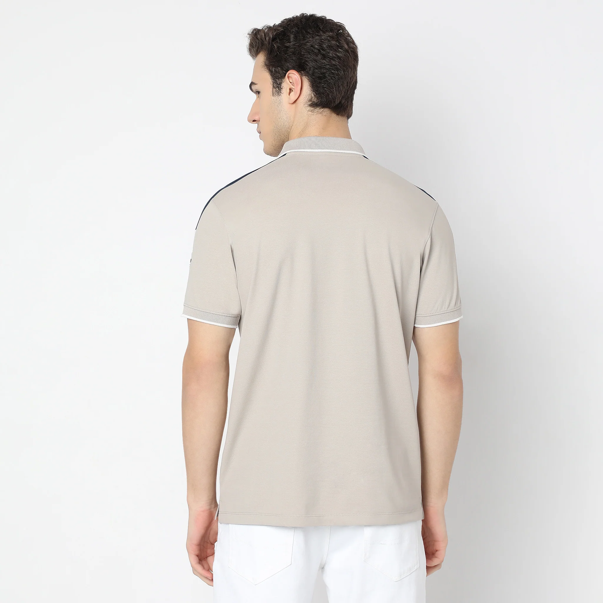 Half Sleeve Solid Urban Polo T-Shirt - Image 3