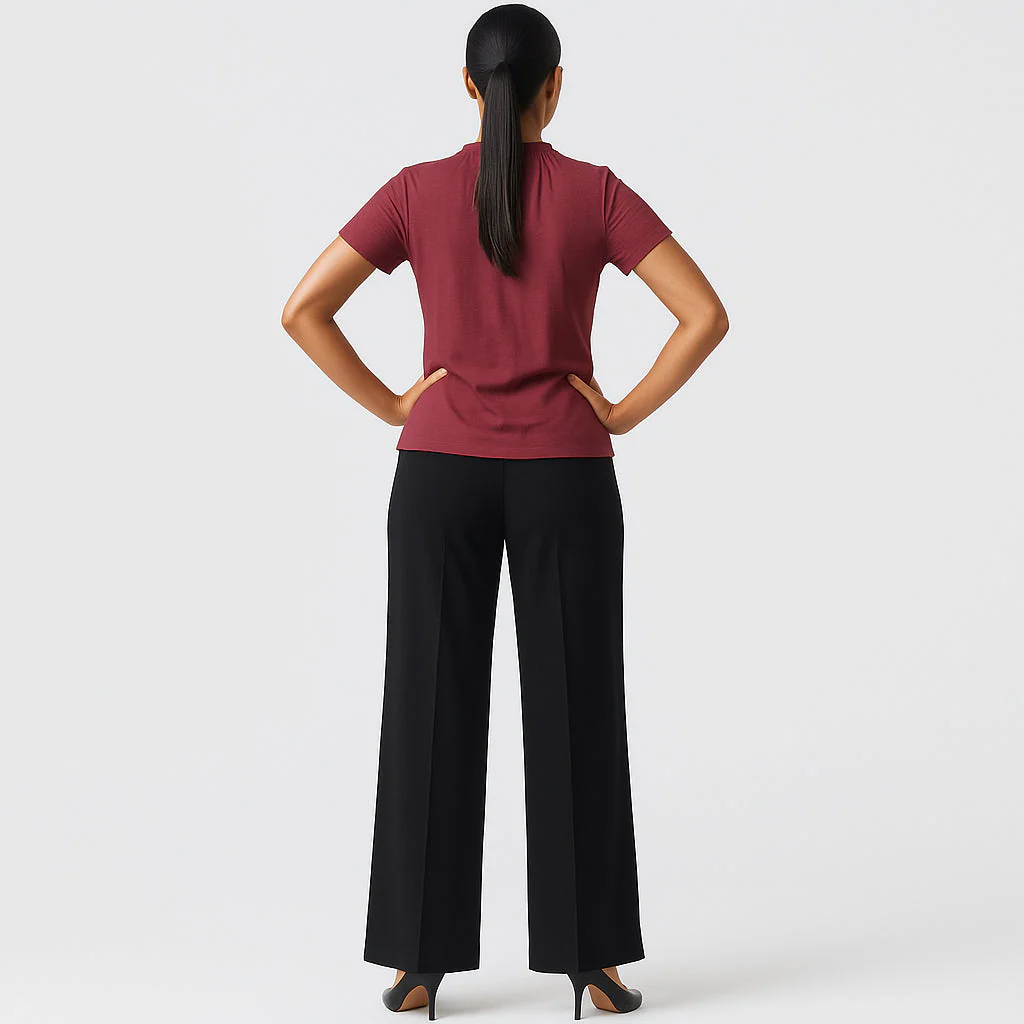 Solid Round Neck Pleated Top - Image 18