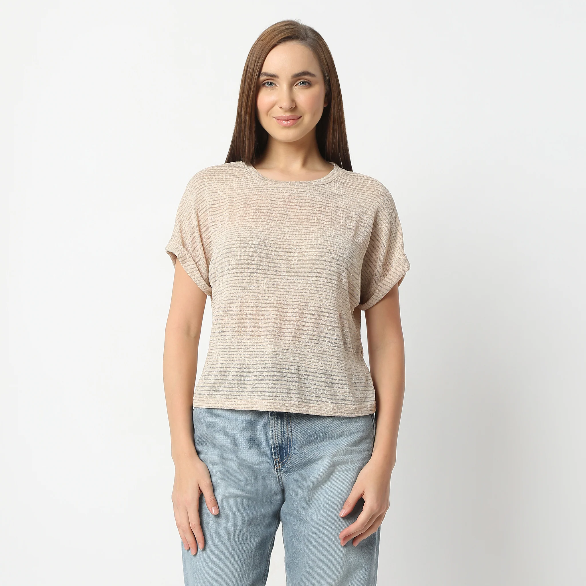 Round Neck Short Sleeve Top