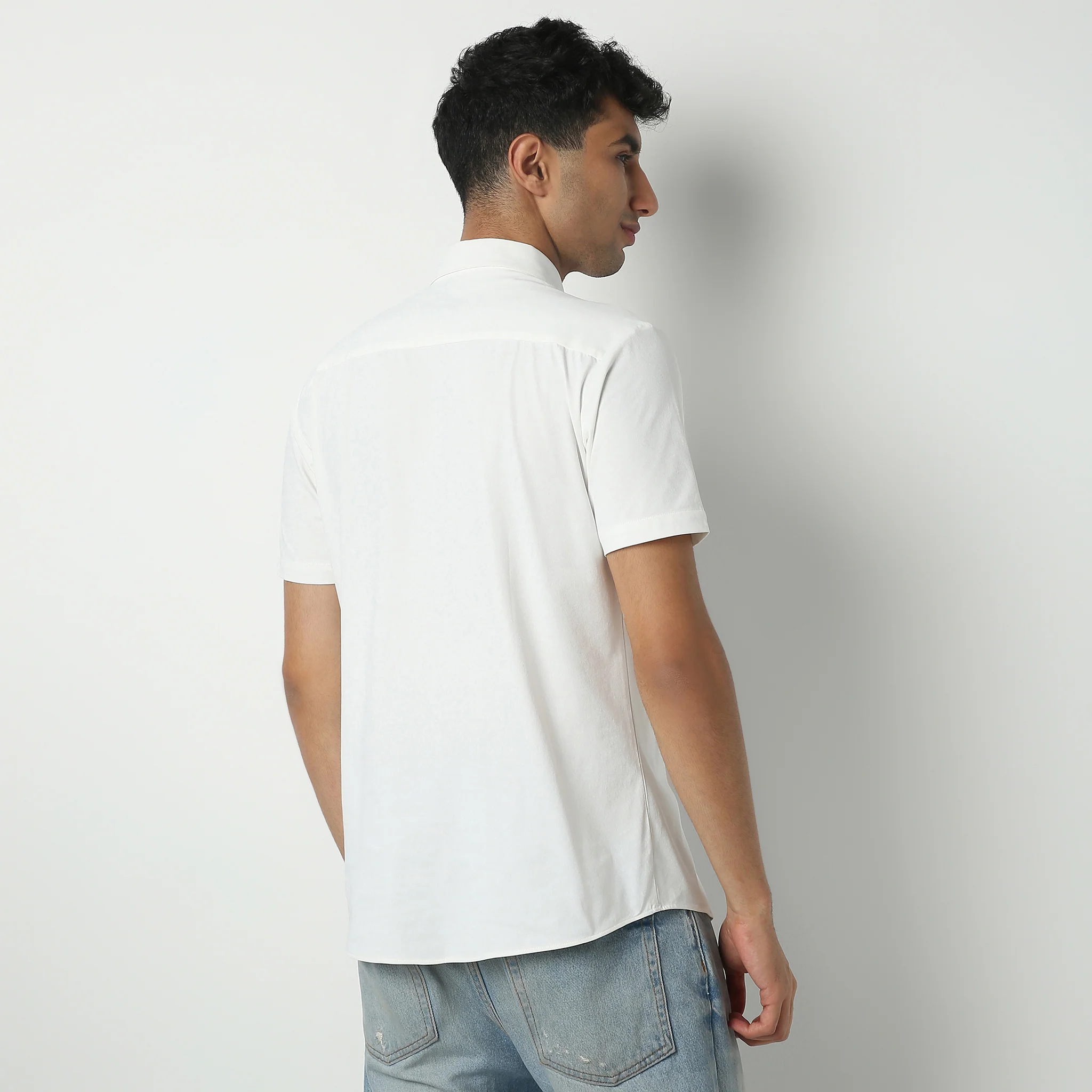 Travelator™ 2025 Shirt - 4-Way Ultra Stretch Slim Fit Wash & Wear - "Zero Top Stitch" - Saville Row Finish Half Sleeves-Made For Travel - Image 13