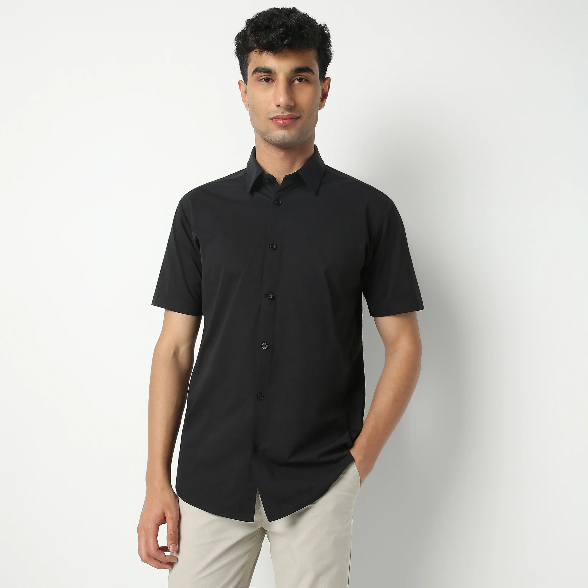 Travelator™ 2025 Shirt - 4-Way Ultra Stretch Slim Fit Wash & Wear - "Zero Top Stitch" - Saville Row Finish Half Sleeves-Made For Travel - Image 2