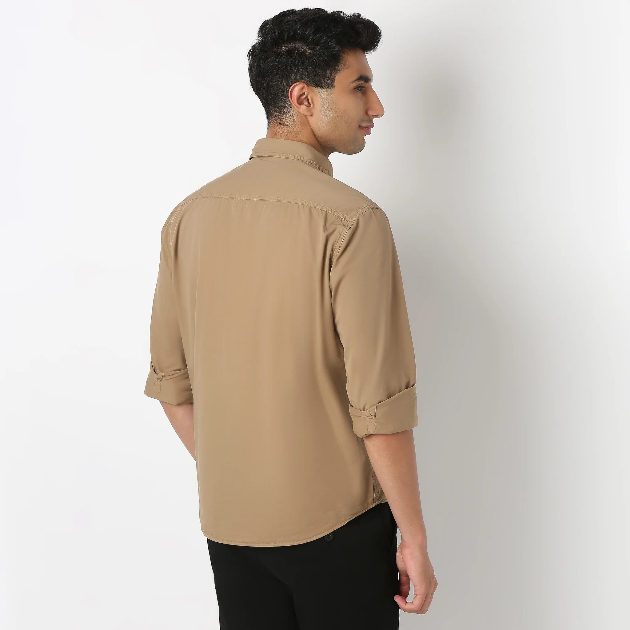 Shirt Collar Full Sleeve Solid Combat Shirt - Image 8