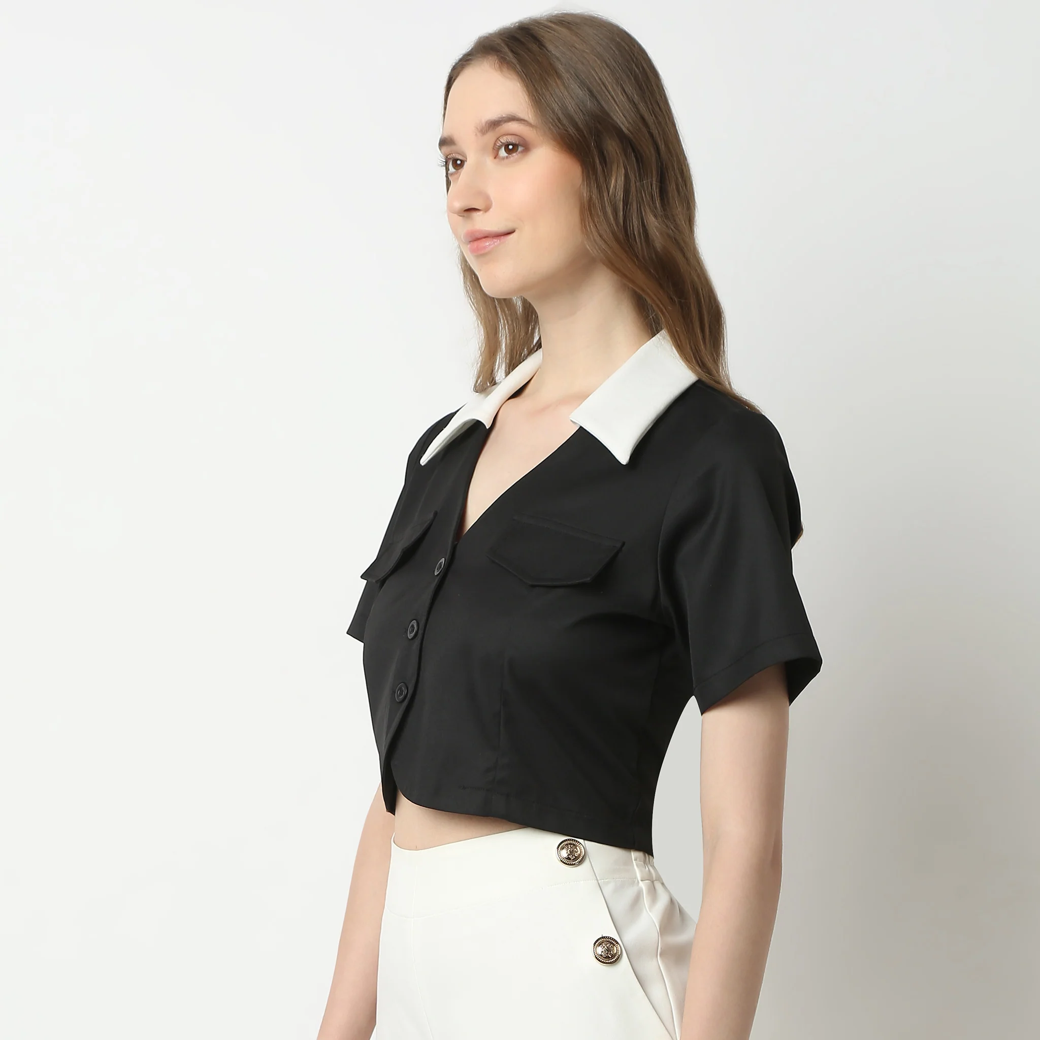 Solid Short Sleeve Betty Shirt - Image 5