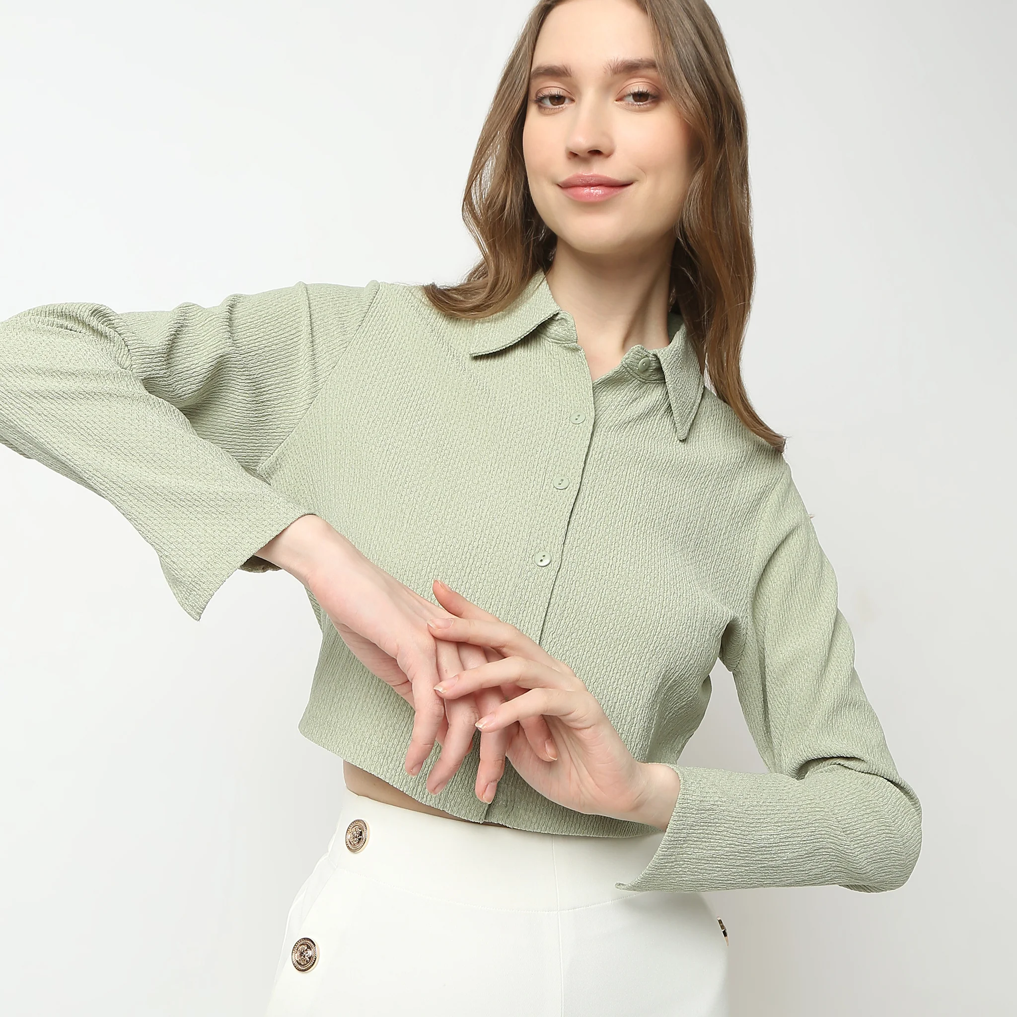 Solid Full Sleeve Betty Shirts - Image 7