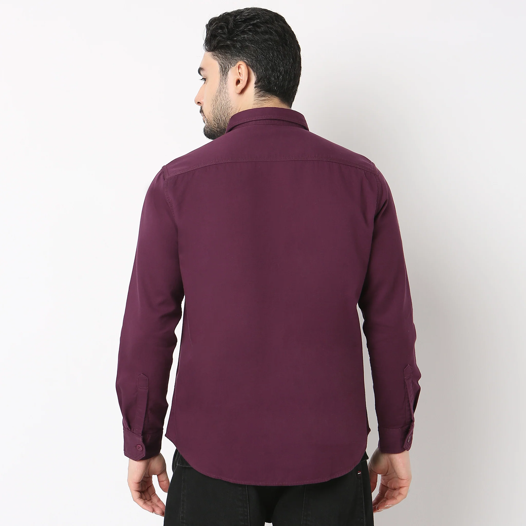Modern Explorer - Rugged Shirt With Original Flap Pockets - Regular Fit Solid Shirt - Image 3