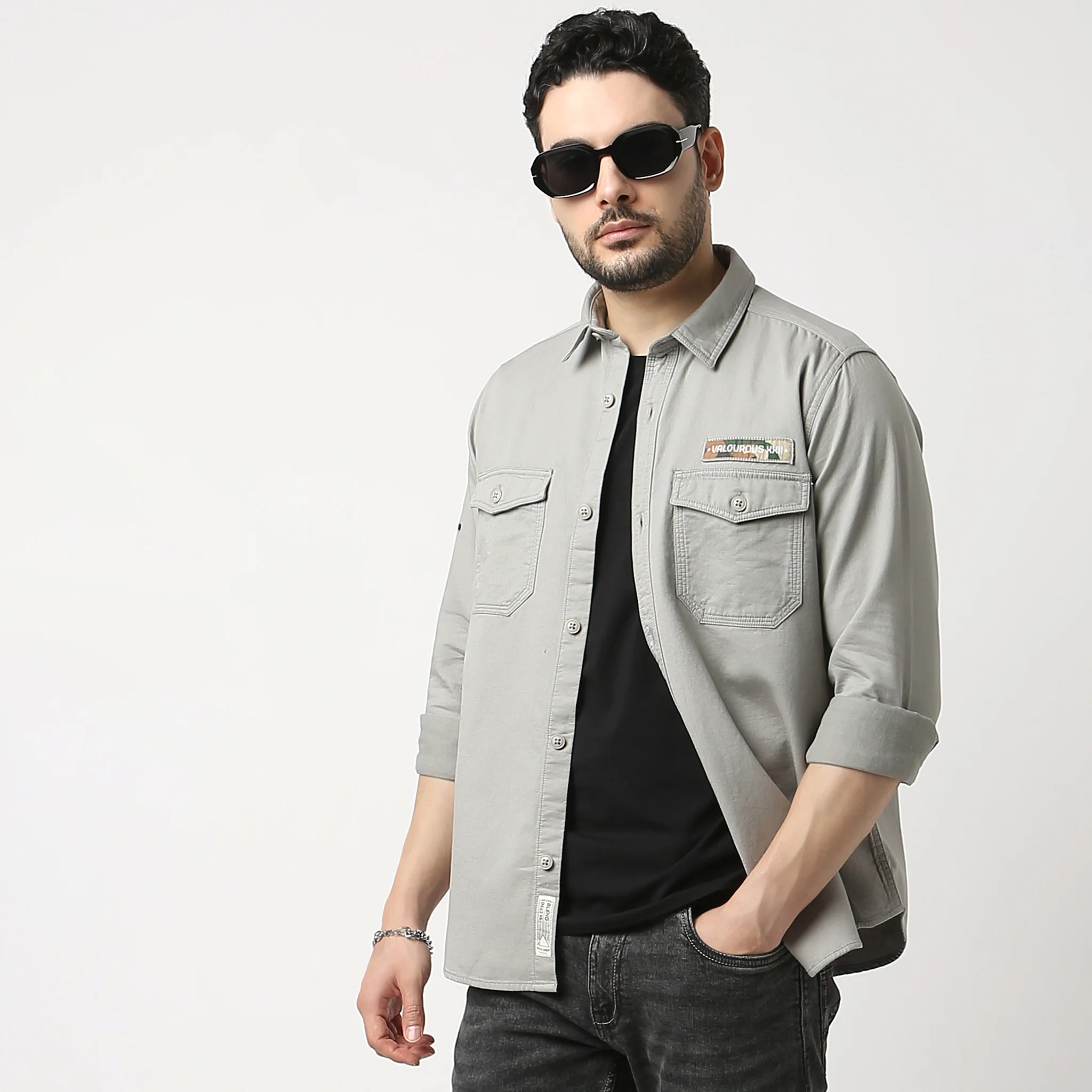 Modern Explorer - Rugged Shirt With Original Flap Pockets - Regular Fit Solid Shirt - Image 7