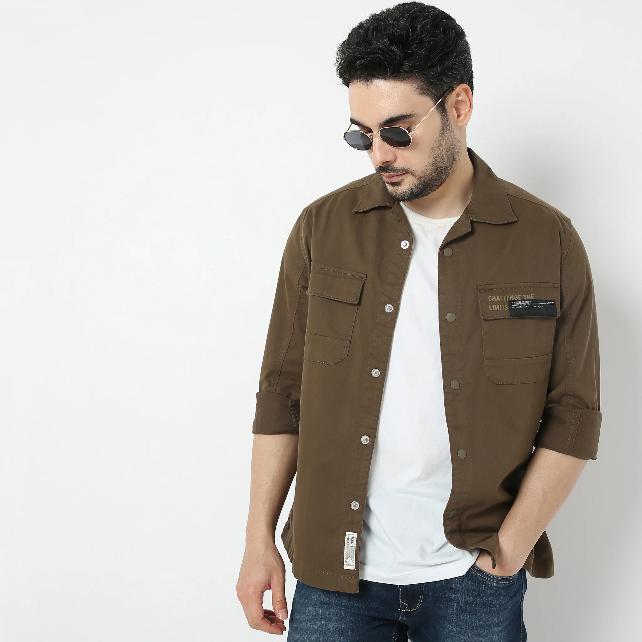 Modern Outdoorist Shacket™ 100% Cotton - Regular Fit Solid Shirt - Image 12