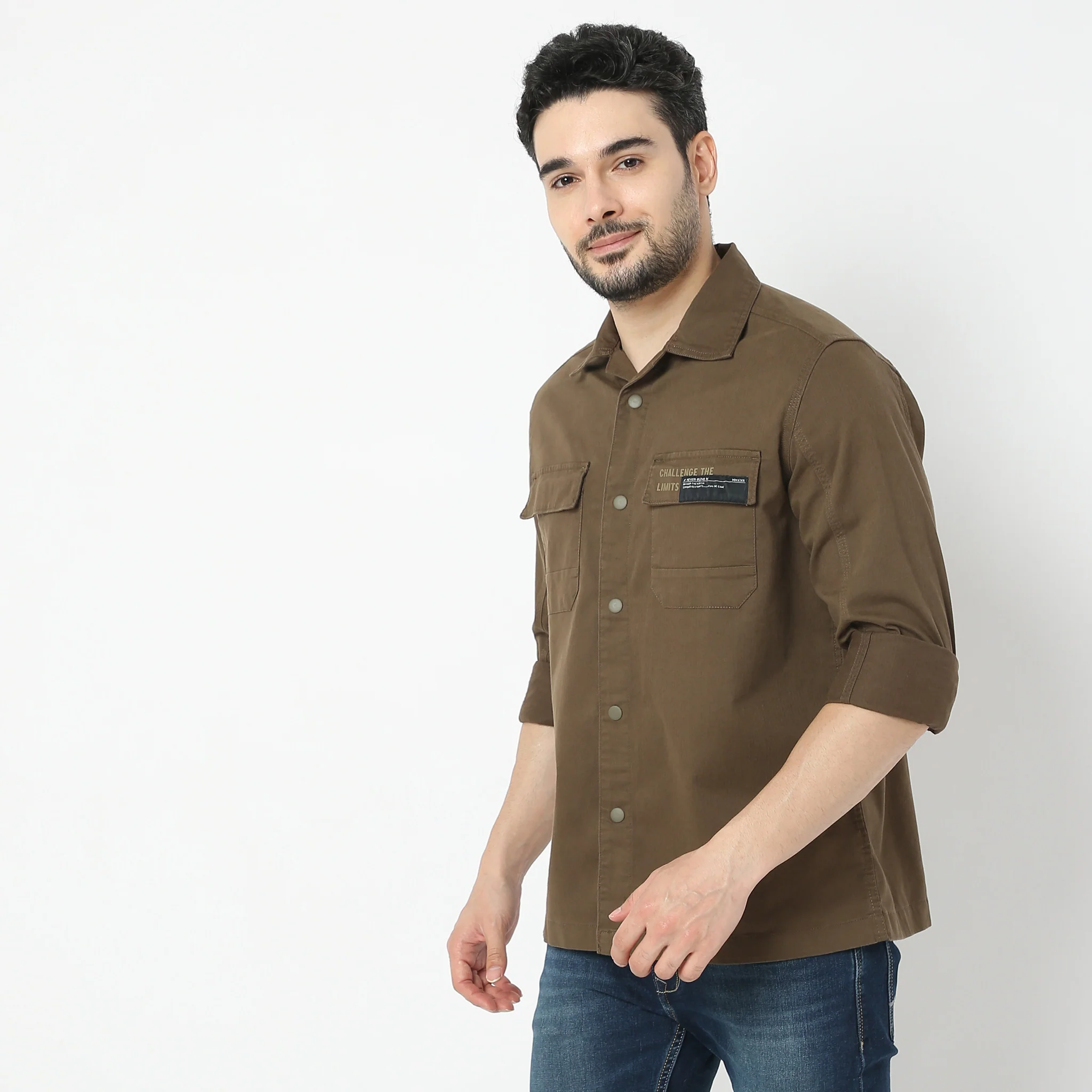 Modern Outdoorist Shacket™ 100% Cotton - Regular Fit Solid Shirt - Image 15