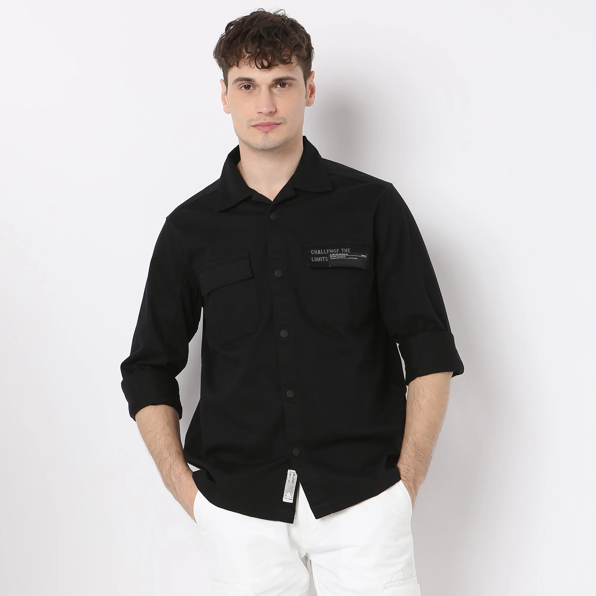 Modern Outdoorist Shacket™ 100% Cotton - Regular Fit Solid Shirt - Image 17