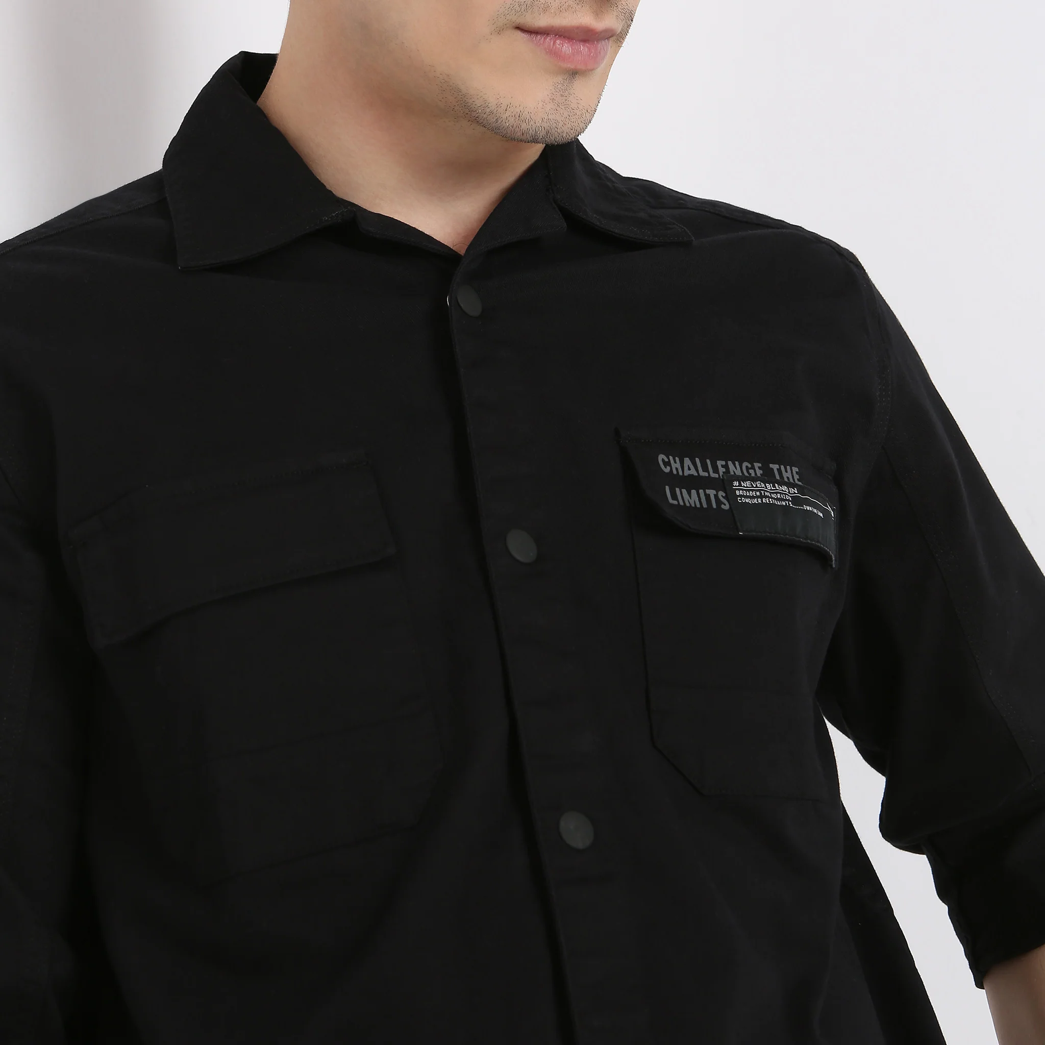 Modern Outdoorist Shacket™ 100% Cotton - Regular Fit Solid Shirt - Image 19
