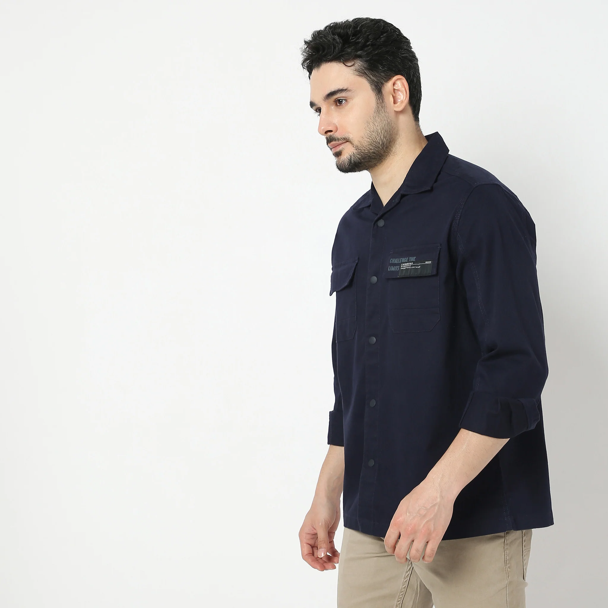 Modern Outdoorist Shacket™ 100% Cotton - Regular Fit Solid Shirt - Image 5