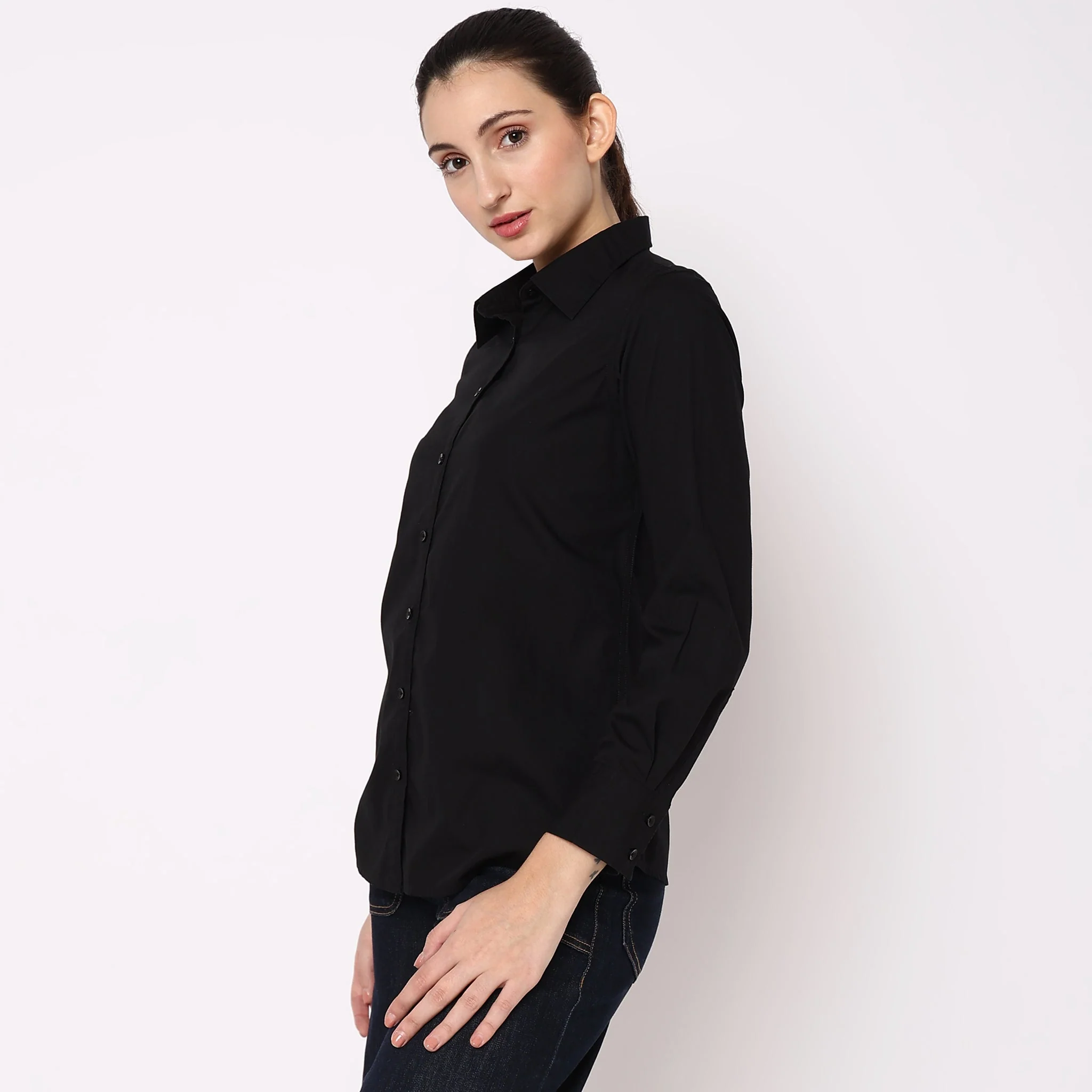 Solid Cotton Full Sleeve Casual Shirt - Image 5