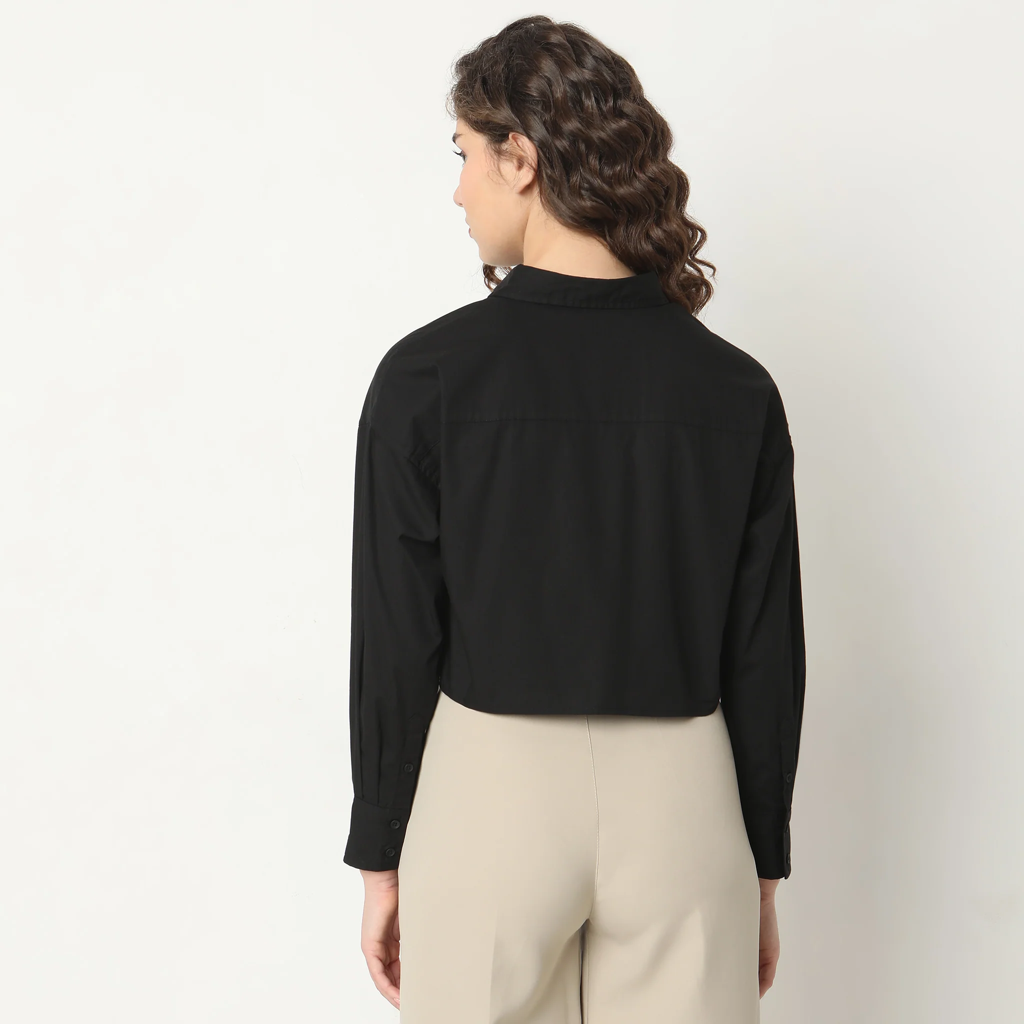 Regular Fit Solid Shirt - Image 3