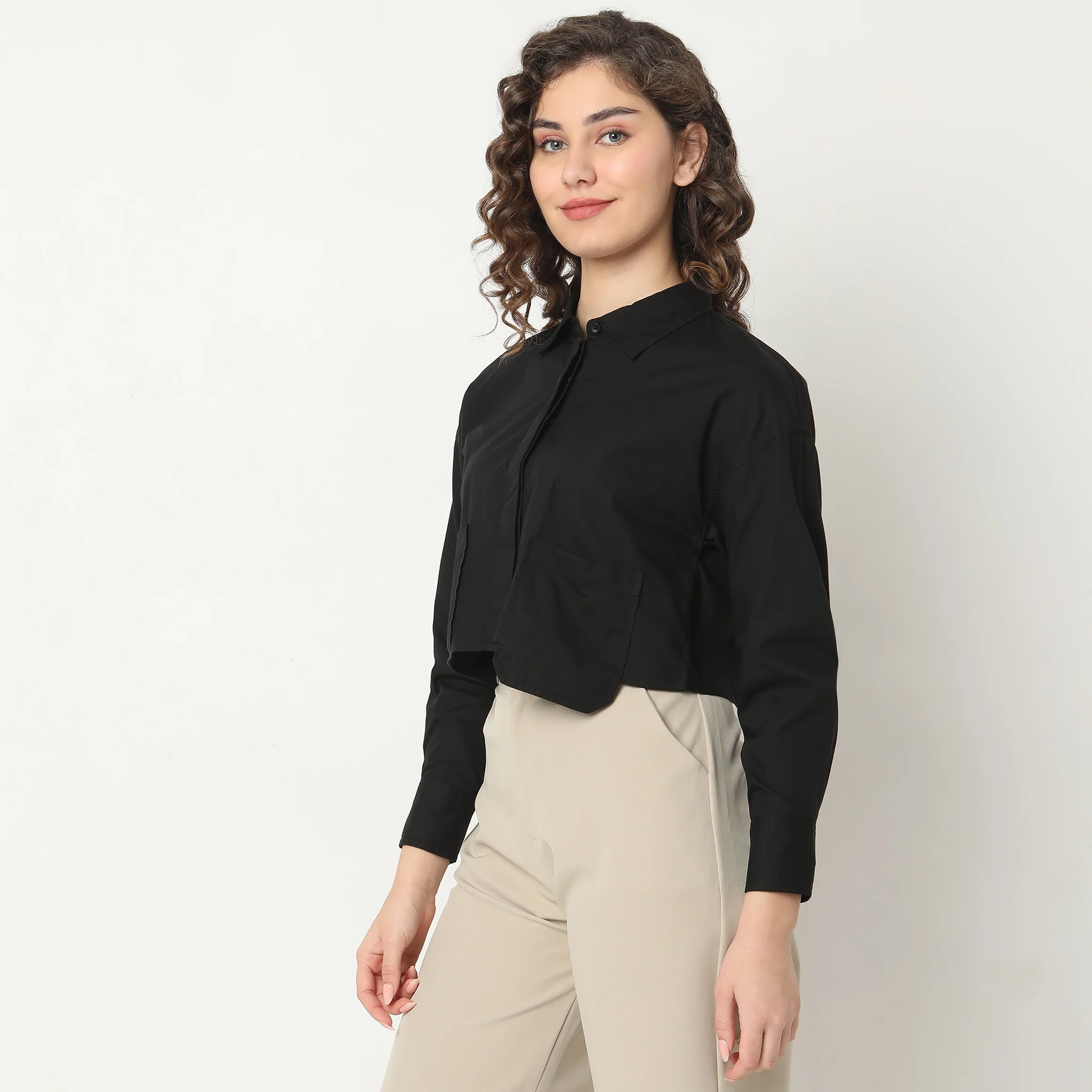 Regular Fit Solid Shirt - Image 5