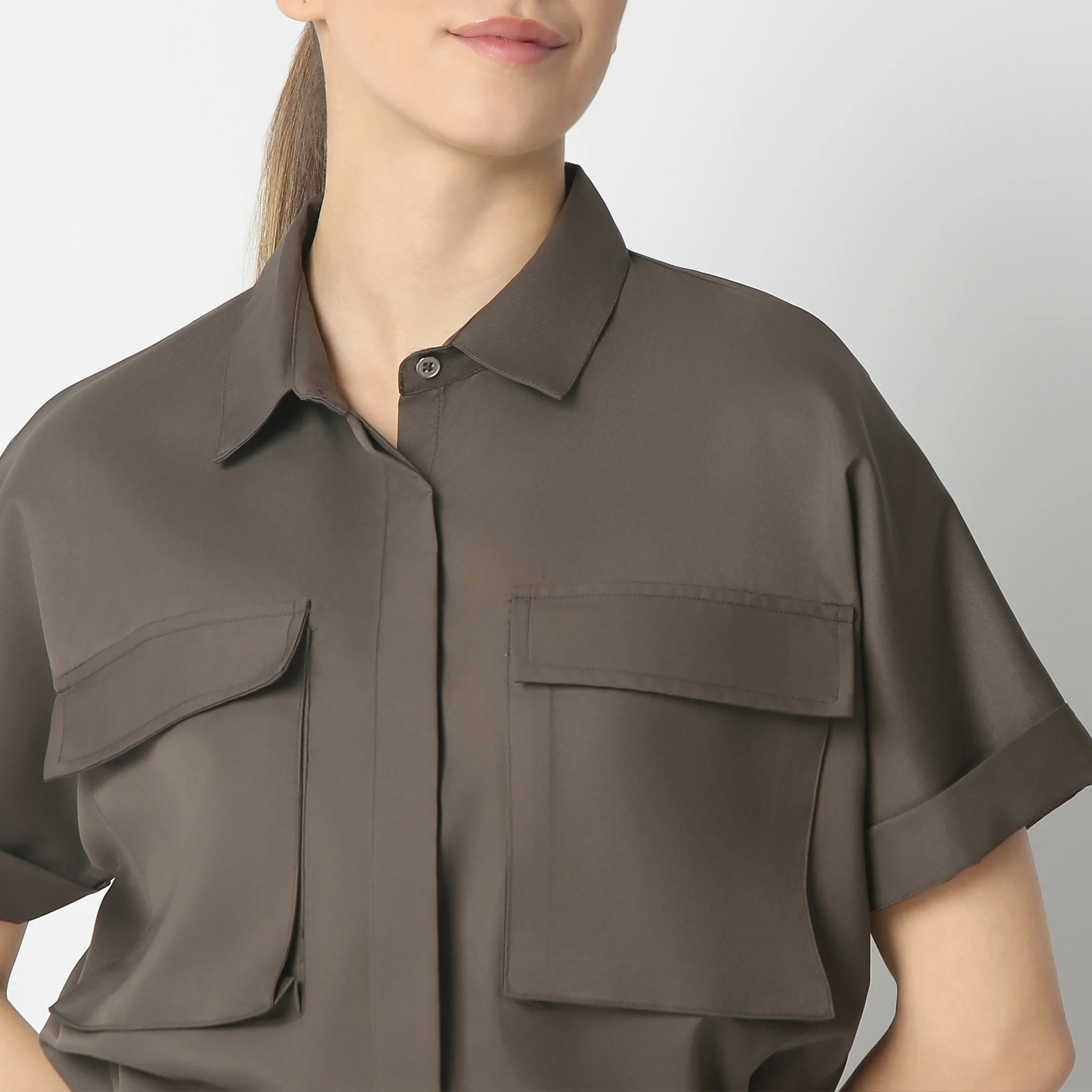 Regular Fit Solid Shirt - Image 9