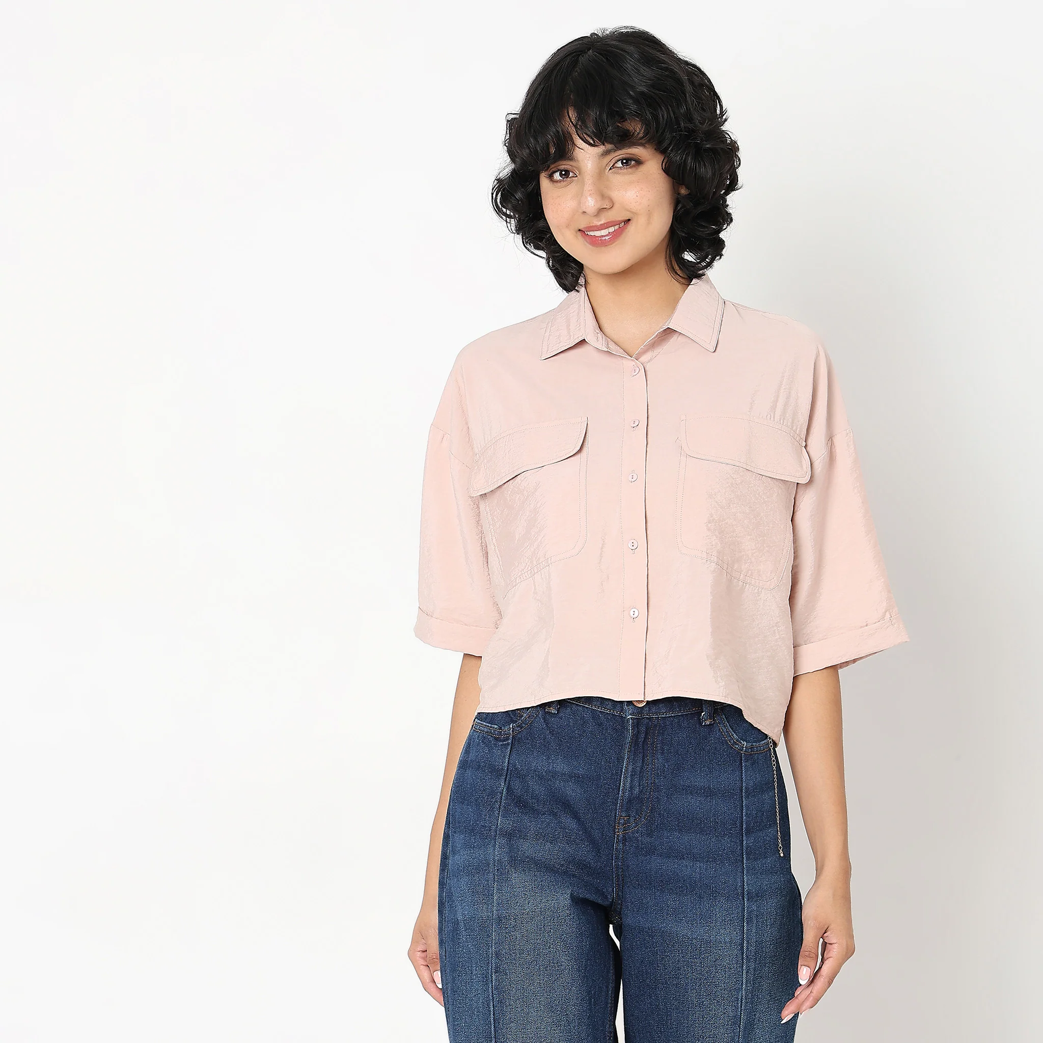 Regular Fit Solid Shirt - Image 2