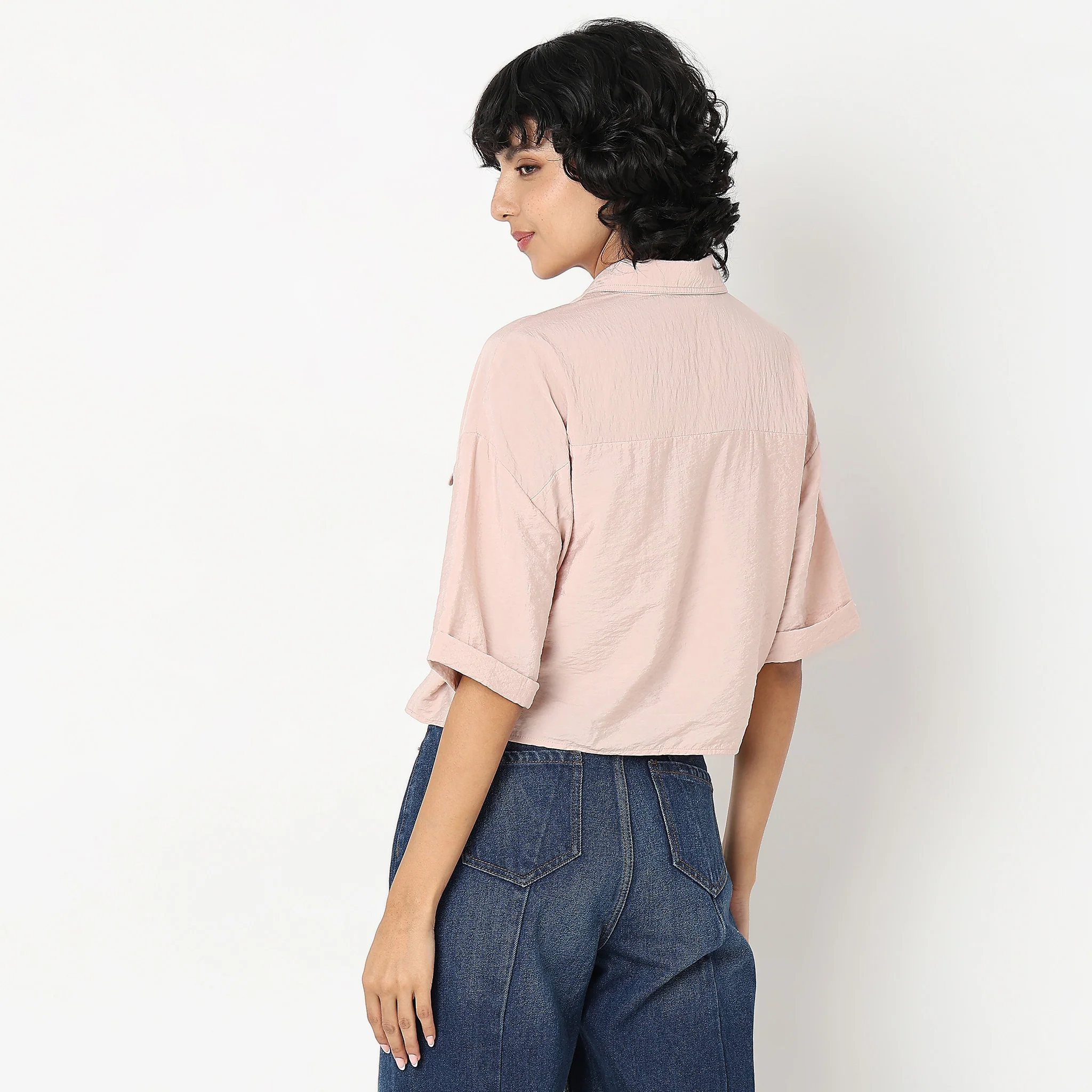 Regular Fit Solid Shirt - Image 3