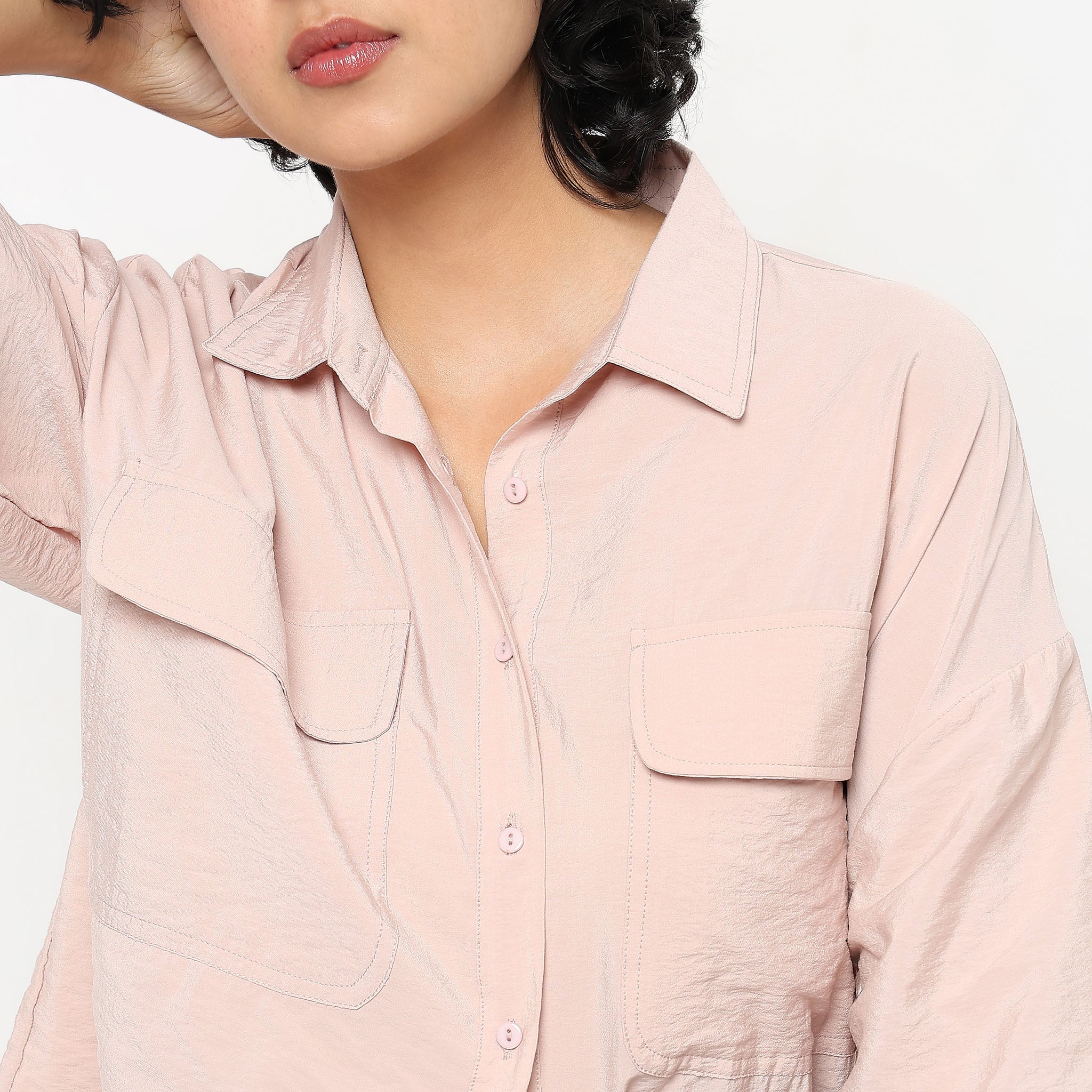Regular Fit Solid Shirt - Image 4