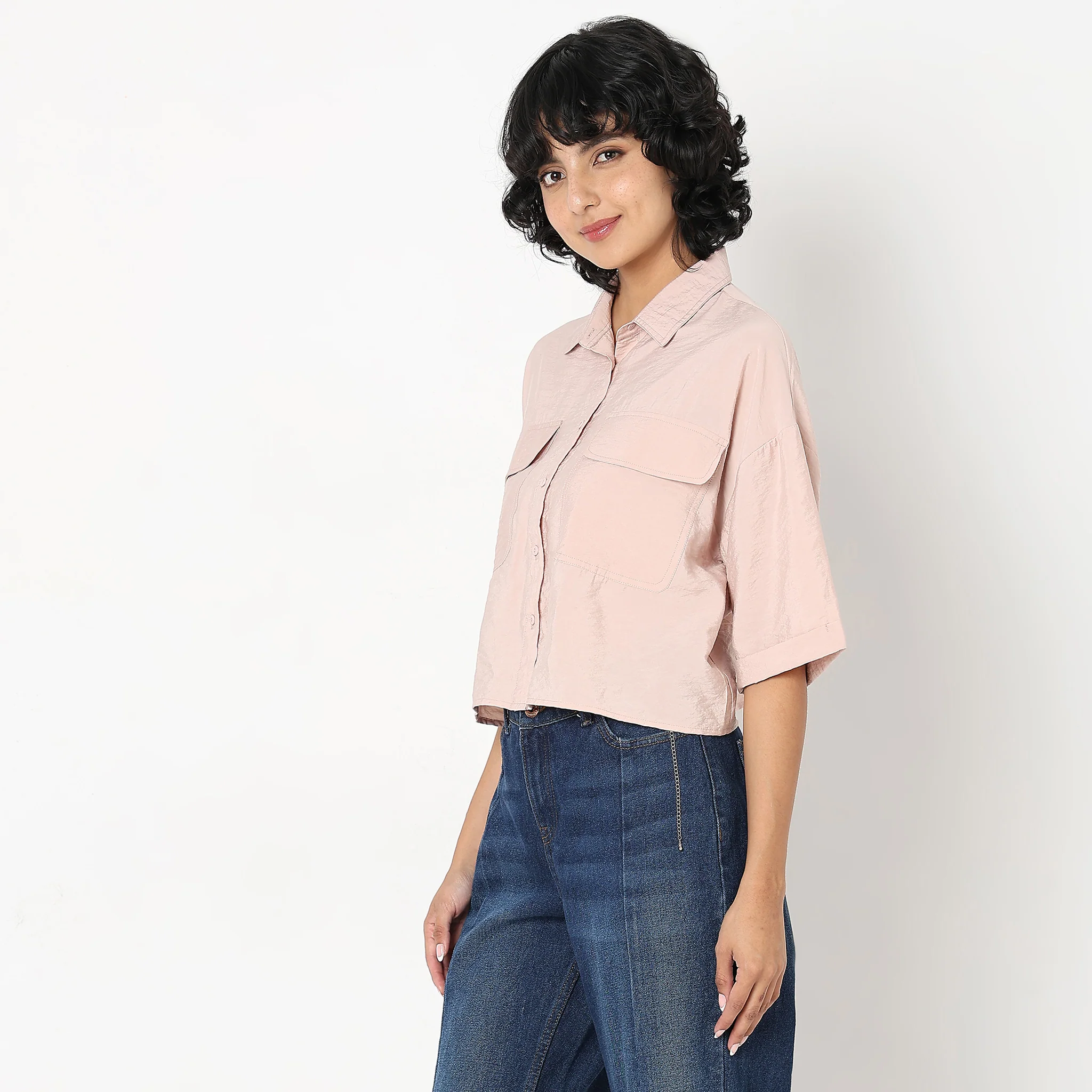 Regular Fit Solid Shirt - Image 5