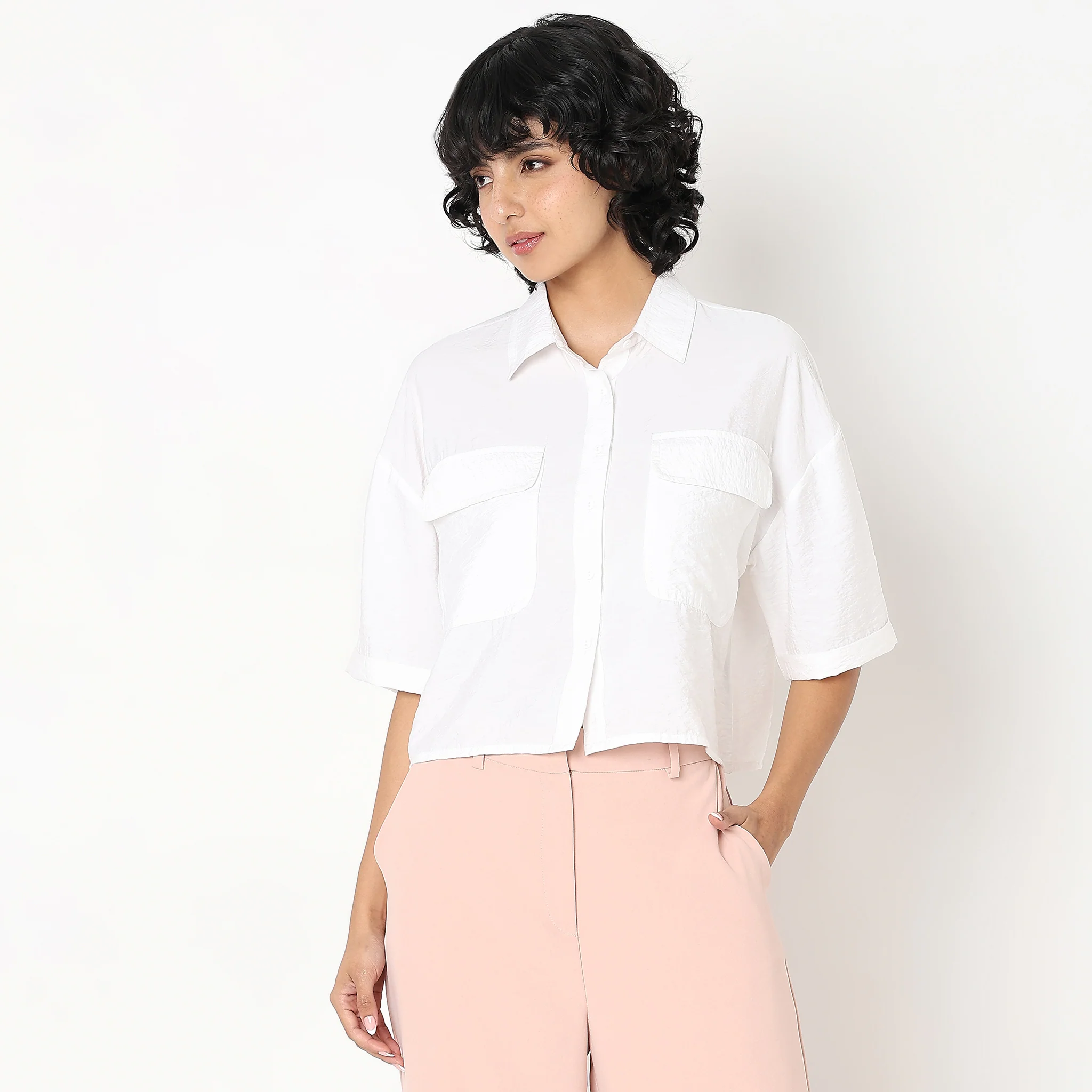 Regular Fit Solid Shirt - Image 7