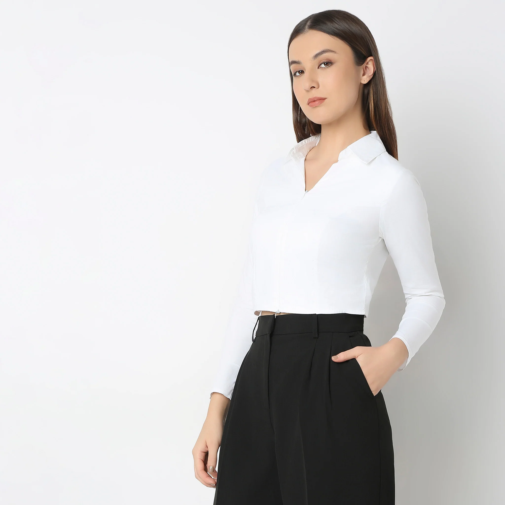 Regular Fit Solid Shirt - Image 5
