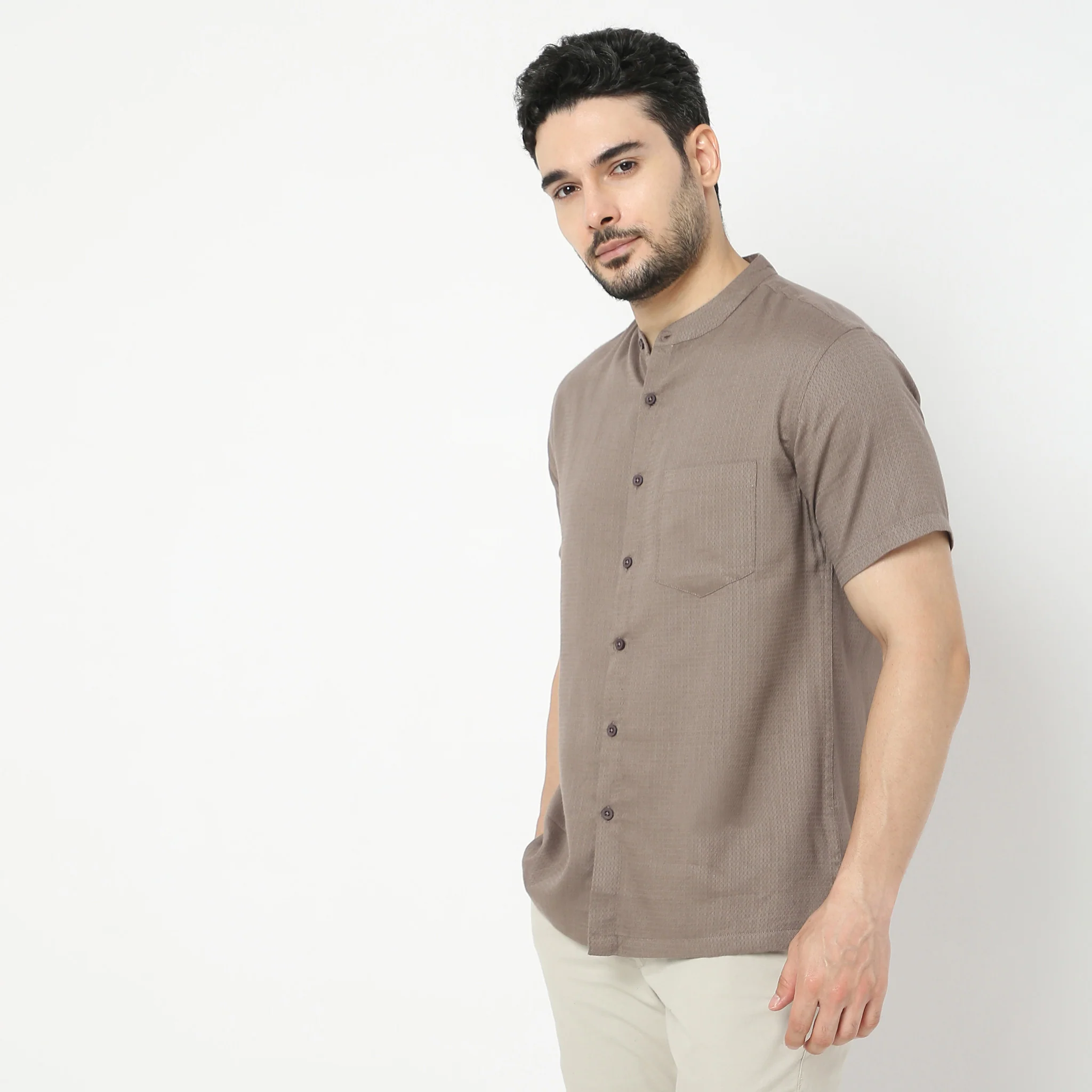 Artistry™ - Band Collar Casual Shirt - Image 5